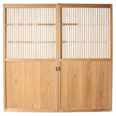 D7 Antiquités japonaises, deux portes en treillis, ferrures