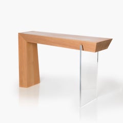 D7 Natural Fir Wood Waterfall and Acrylic Console by Autonomous Furniture