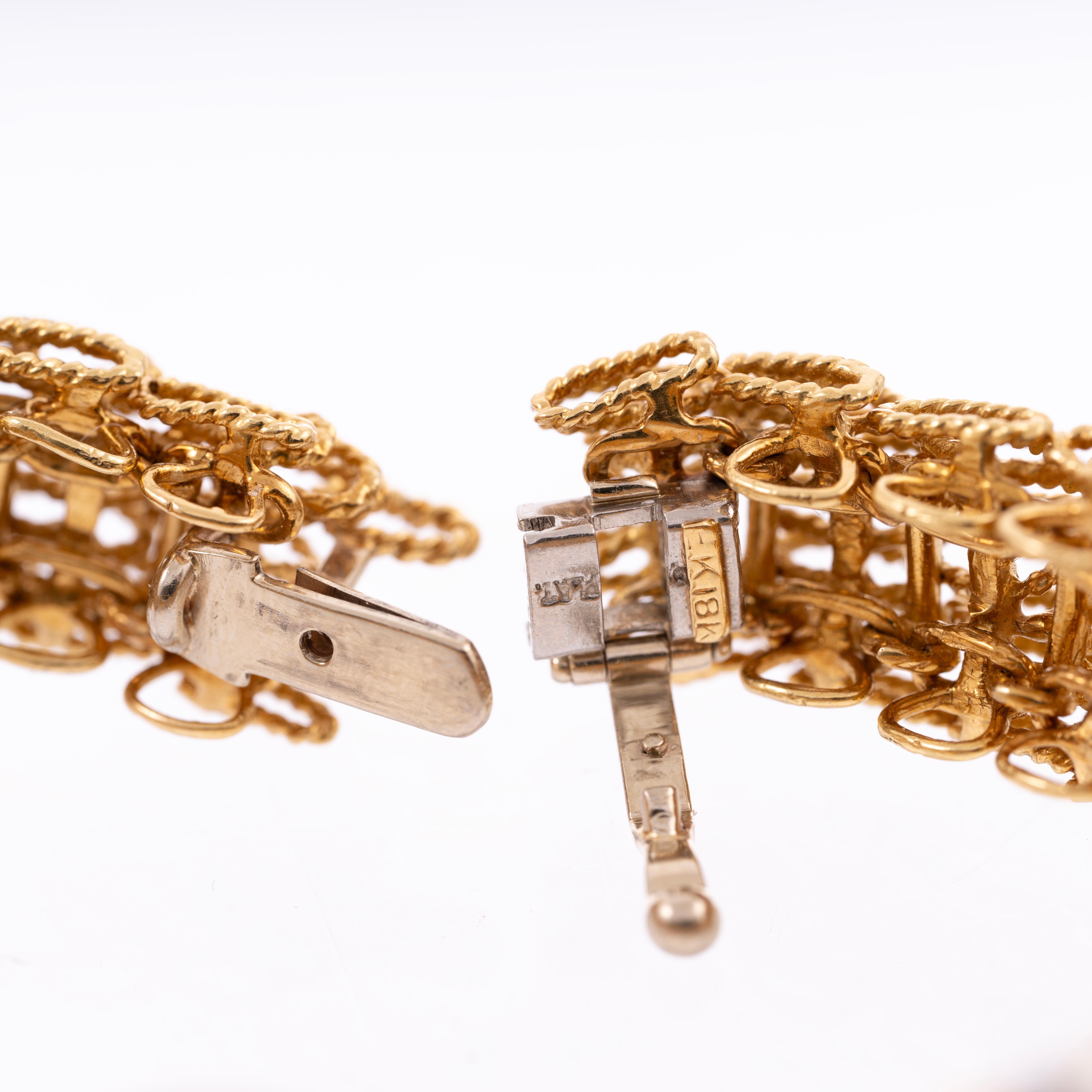 d7,85 cttw G/VS 18k YG/plat articulé des années 1960. Pour hommes en vente