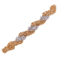 d7.85cttw G/VS 18k YG/plat bracciale articolato del 1960.