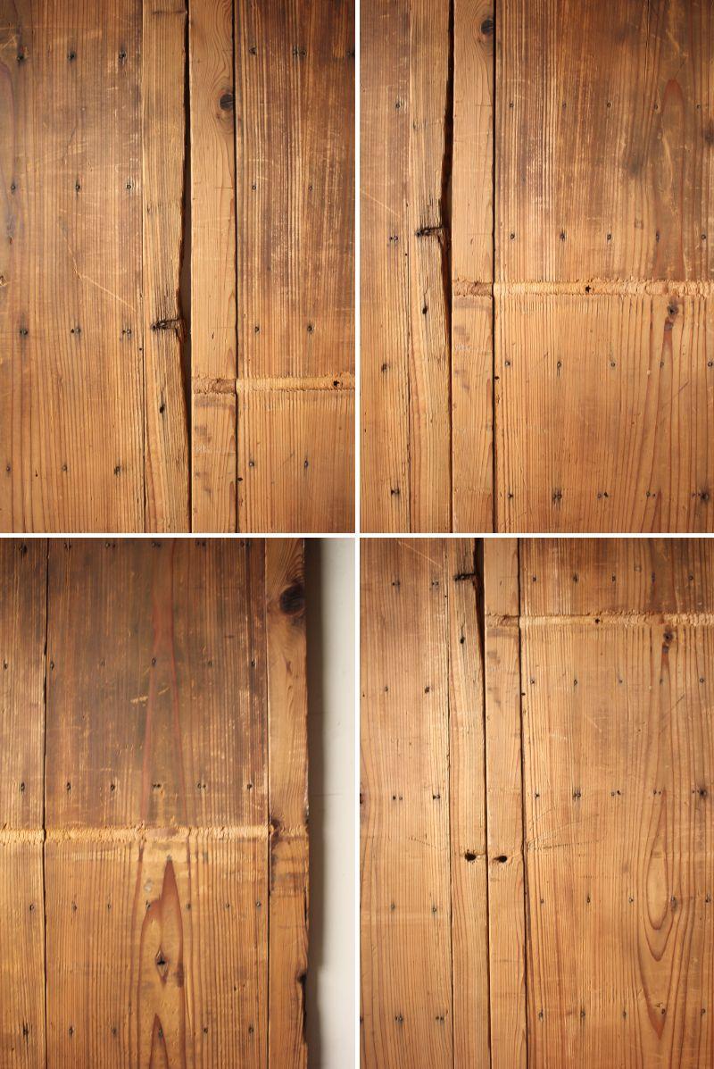 D8 Japanese Antiques two board doors, fittings, Cedar Striped design For Sale 13