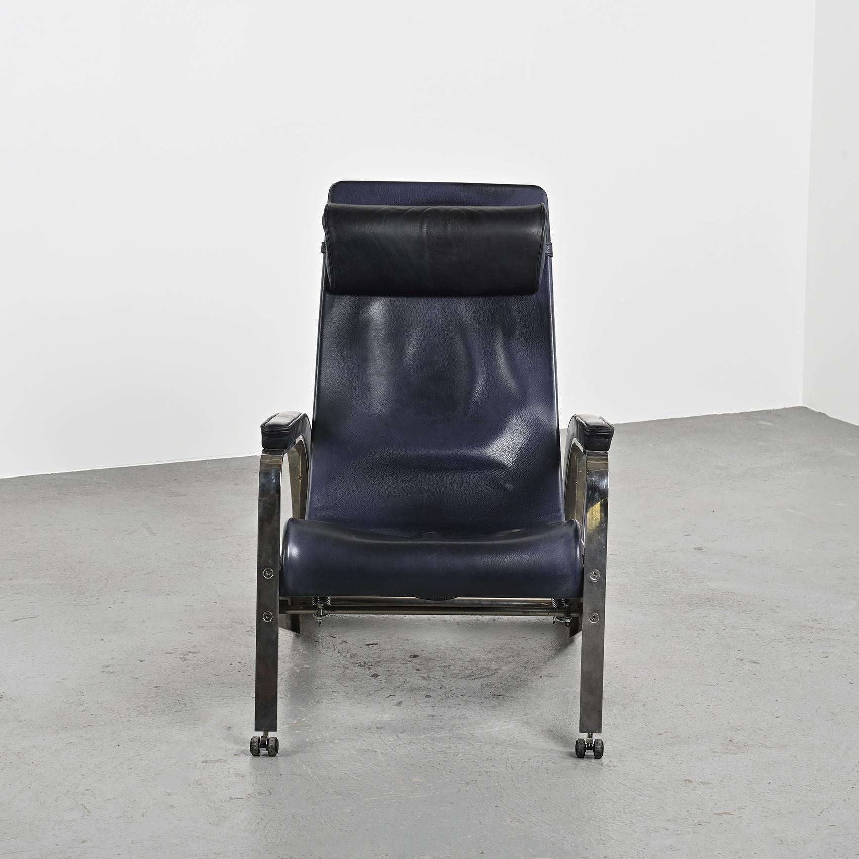 Mid-Century Modern D80 Leather Armchair by Jean Prouvé, created 1928 