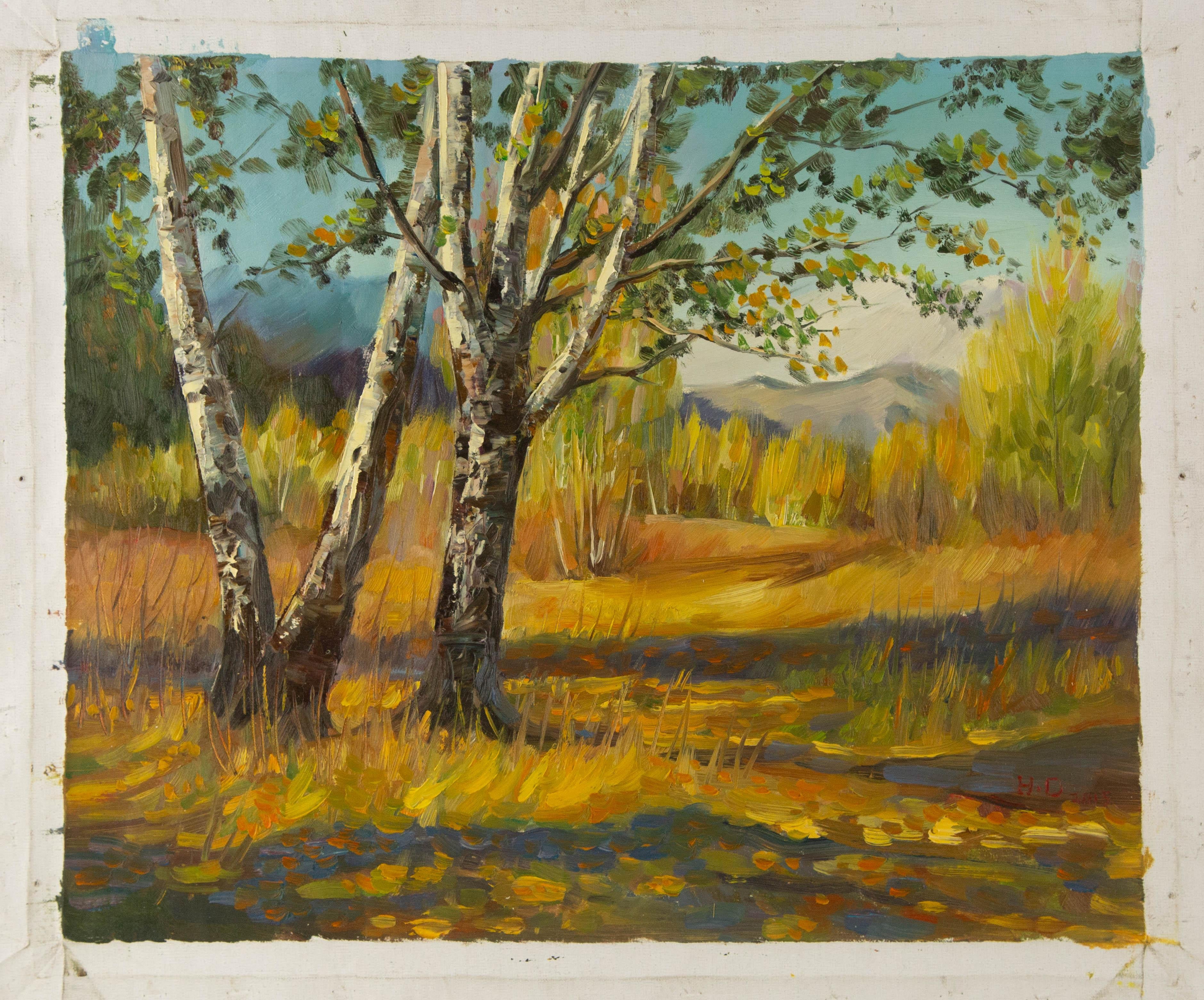 Da Hong Landscape Original Oil On Canvas 