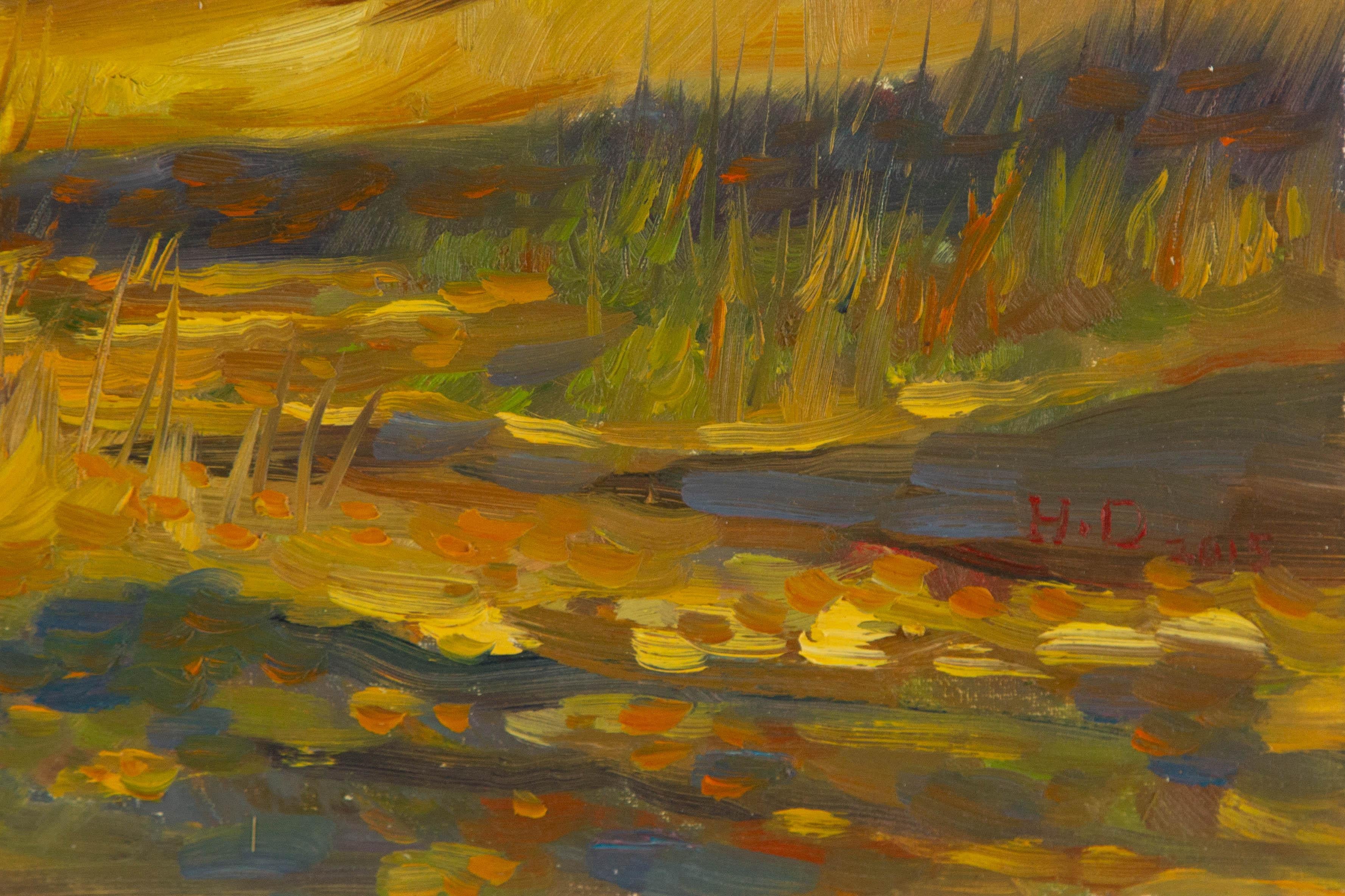 Da Hong Landscape Original Oil On Canvas 