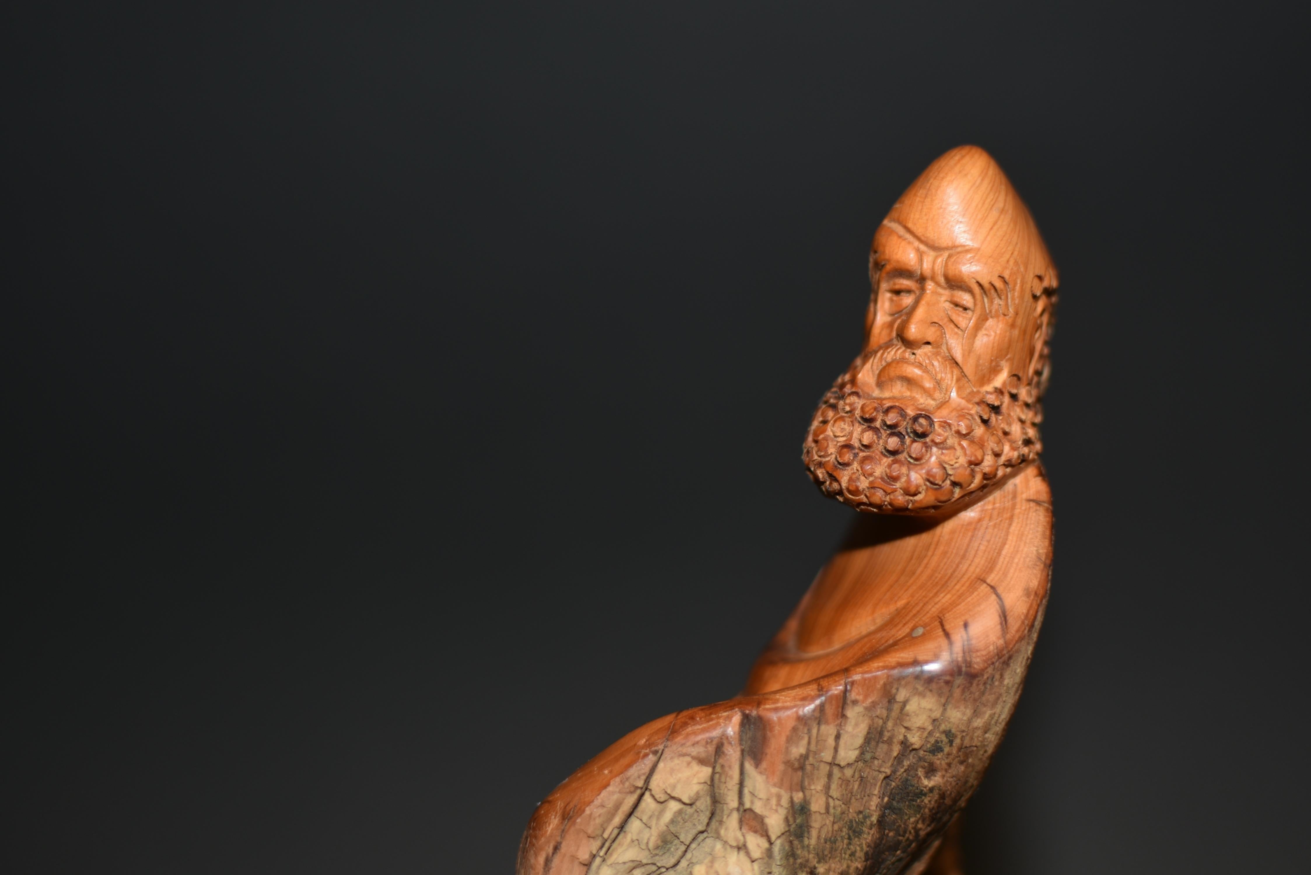Chinese Damo Bodhidharma in Fragrant Camphor Wood For Sale