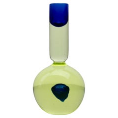 Da Cenedese Bougeoir en verre Murano Glass Sommerso italien jaune et bleu