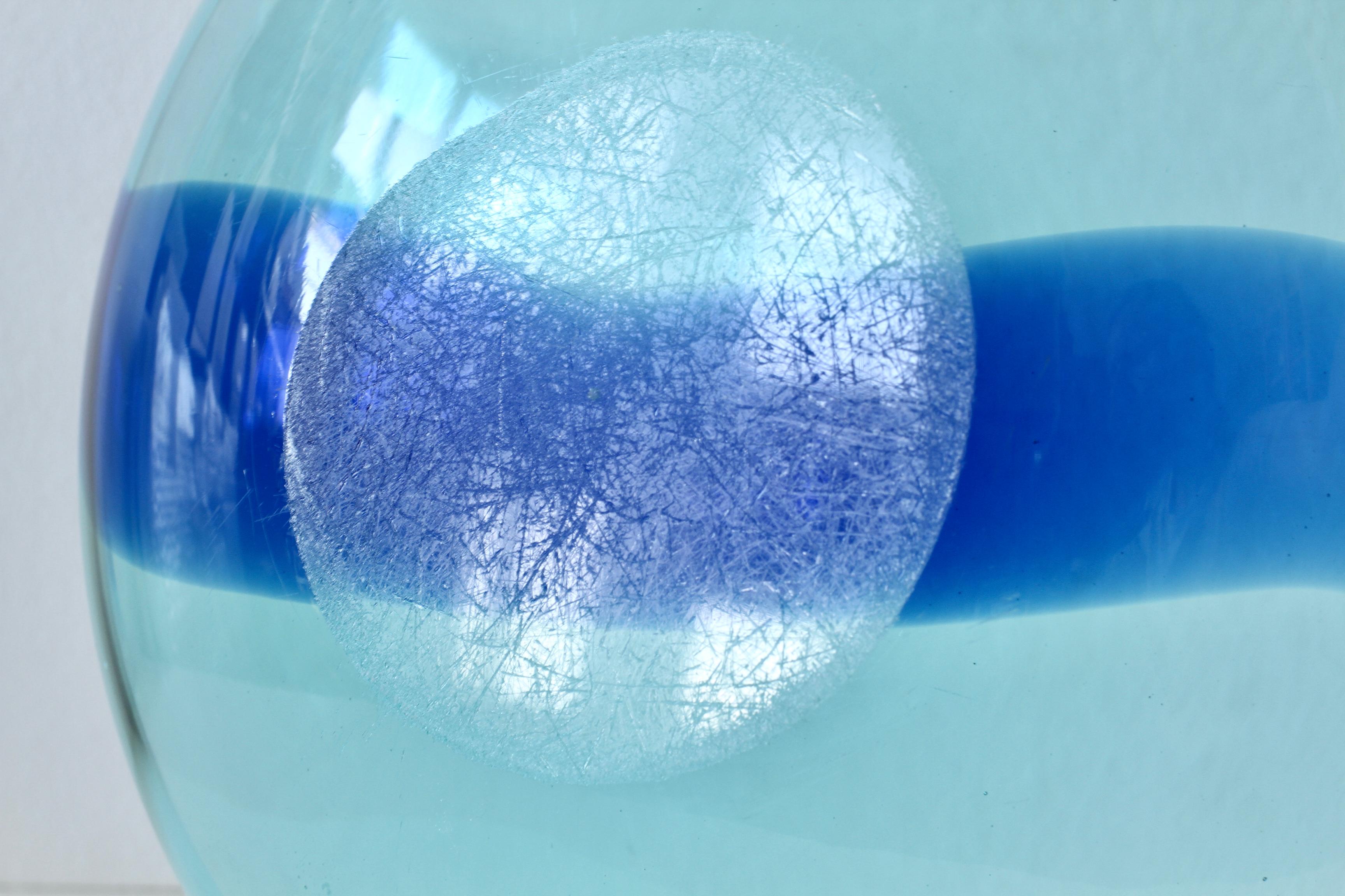 Da A pour Cenedese Énorme bol en verre de Murano italien bleu clair et cobalt de 12 ans, années 1960 en vente 14