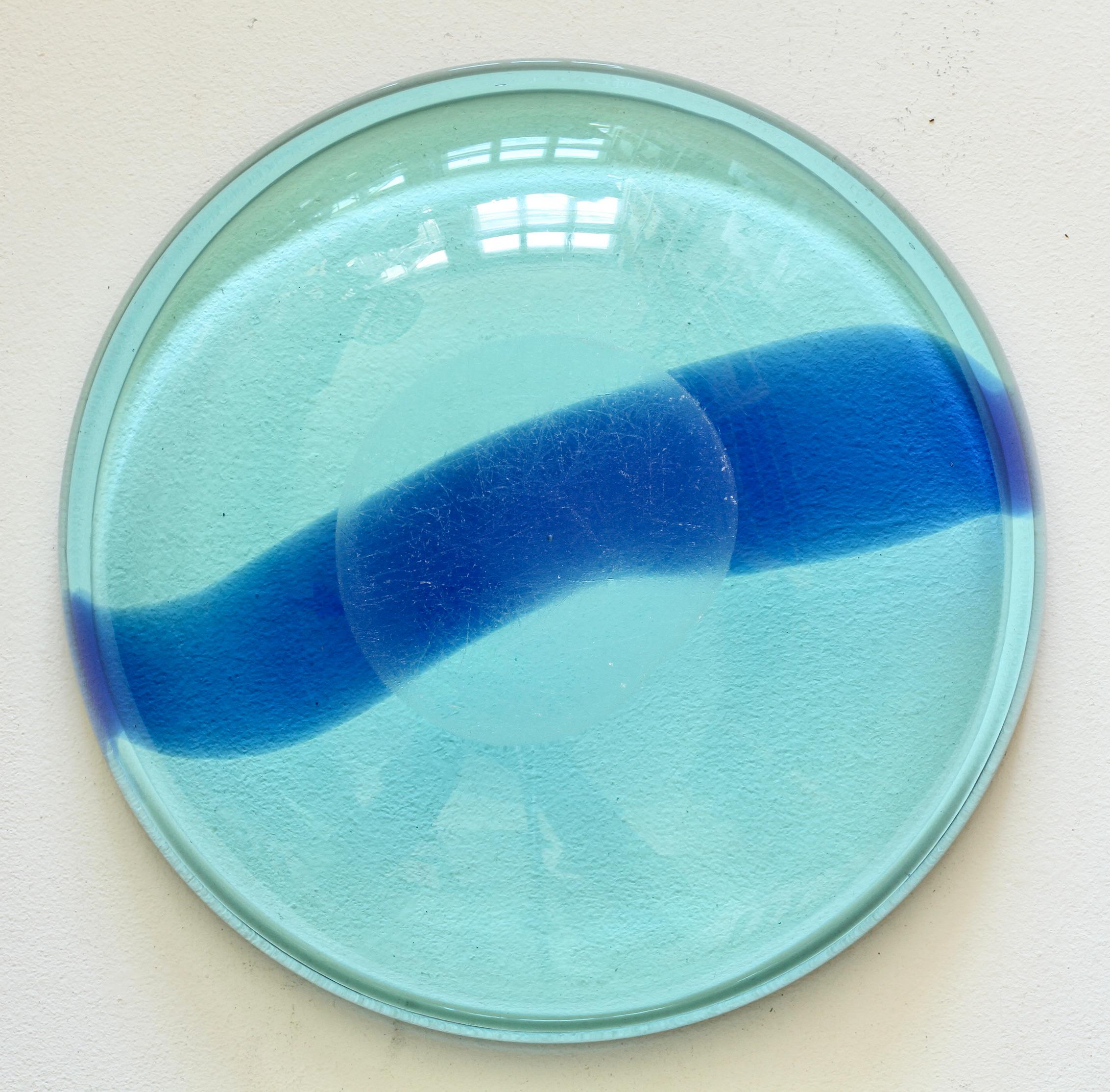 Da Ros für Cenedese Riesige 12er Schale aus italienischem Murano-Glas, kobalt- und hellblau, 1960er Jahre (Moderne der Mitte des Jahrhunderts) im Angebot