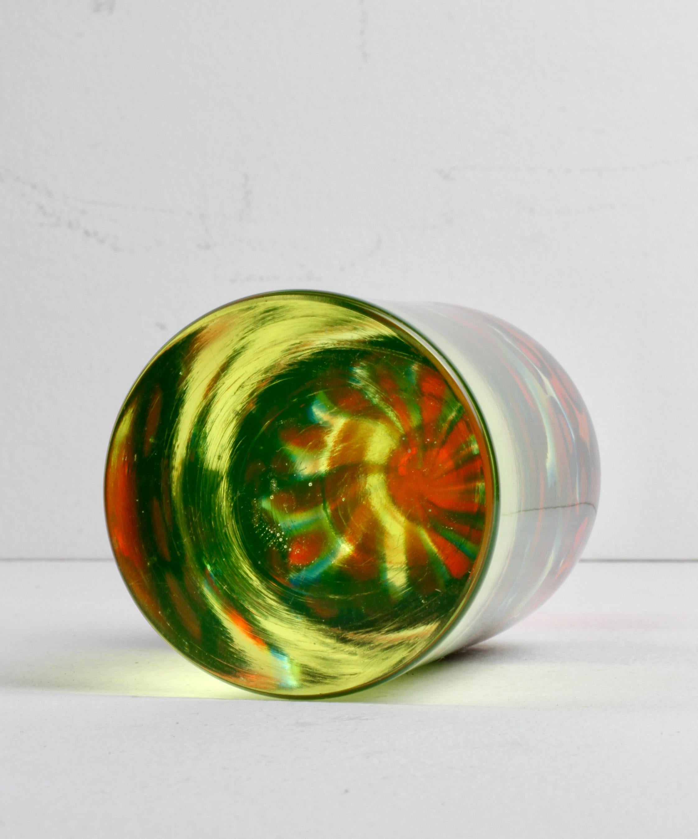 Da Ros pour Cenedese - Porte-bougies italien en verre de Murano Sommerso rouge murrine en vente 4