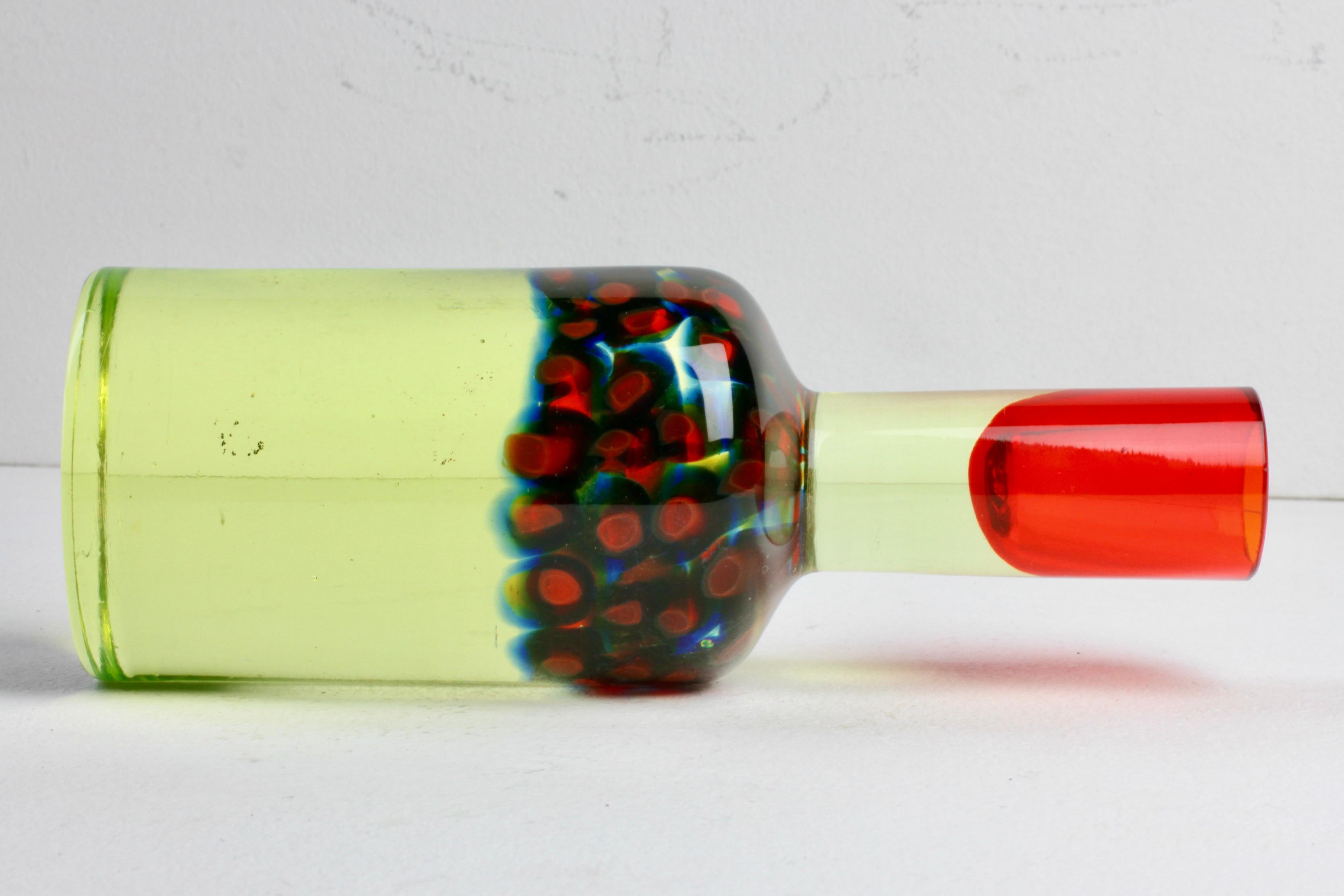 Da Ros pour Cenedese - Porte-bougies italien en verre de Murano Sommerso rouge murrine en vente 5