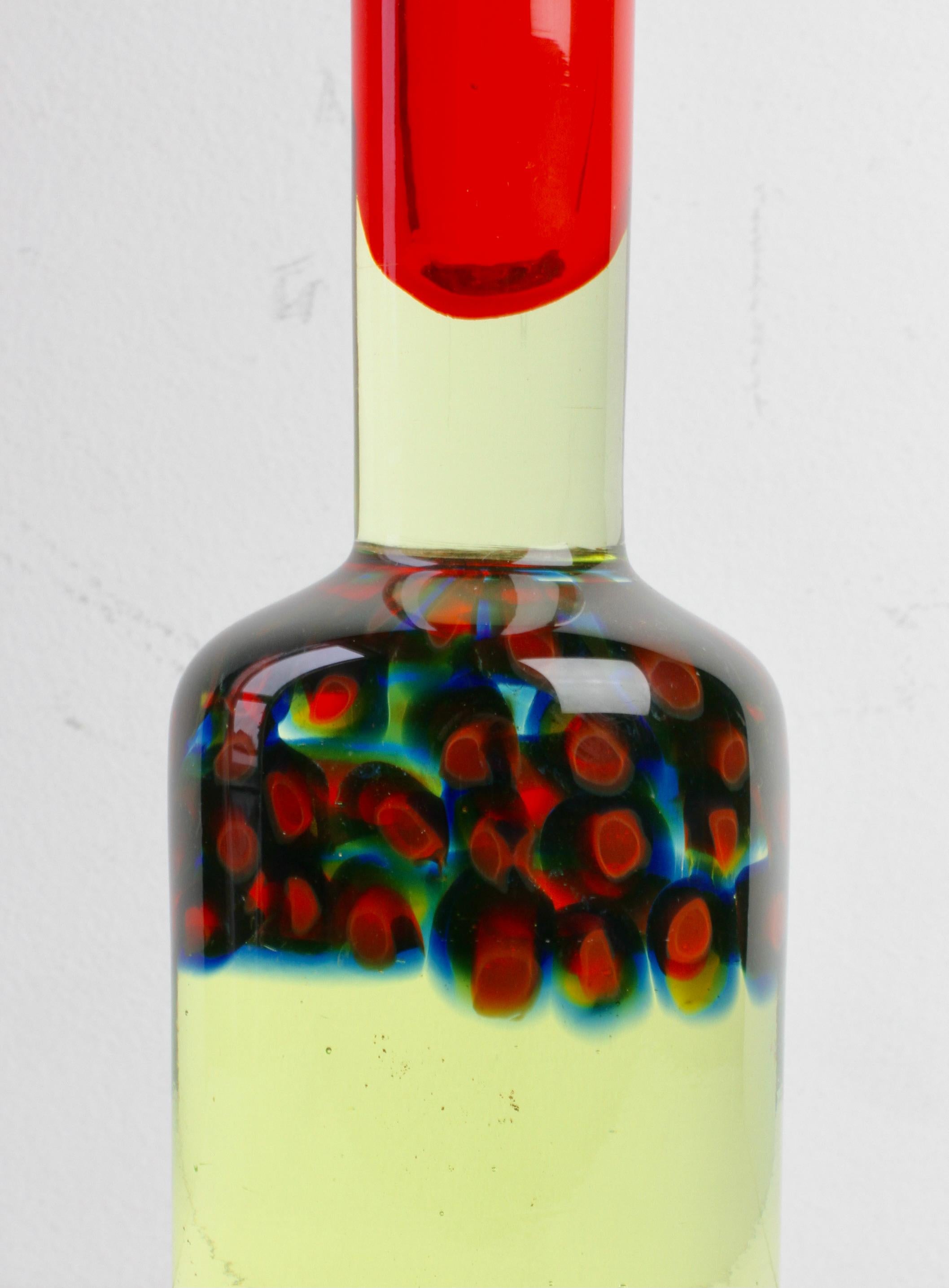 Da Ros pour Cenedese - Porte-bougies italien en verre de Murano Sommerso rouge murrine en vente 3