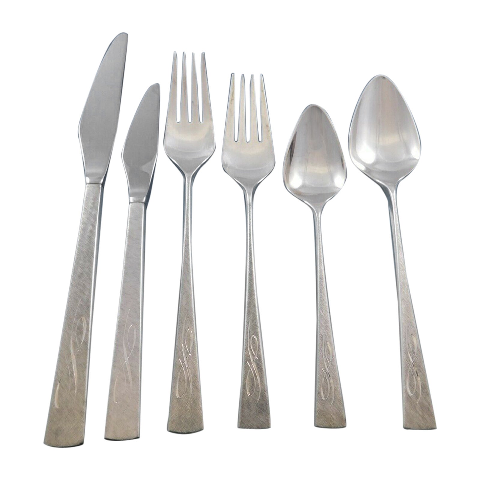 Service de couverts moderne en argent sterling 78 pièces Da Vinci Eng par Reed &amp;amp; Barton