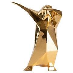 Dab Penguin Sculpture Glossy Gold By Bosa