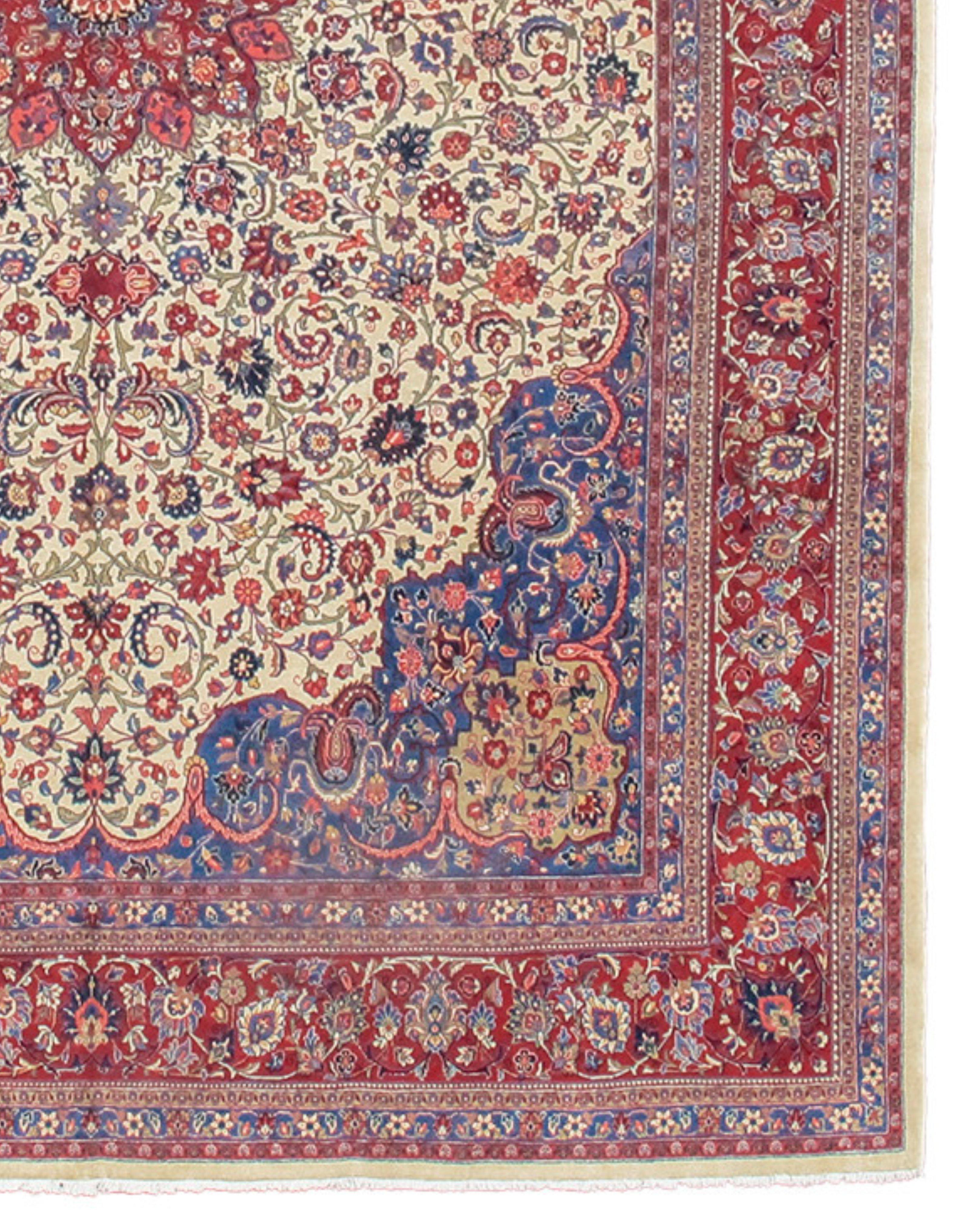 Hand-Woven Dabir Kashan Carpet, Mid-20th century For Sale
