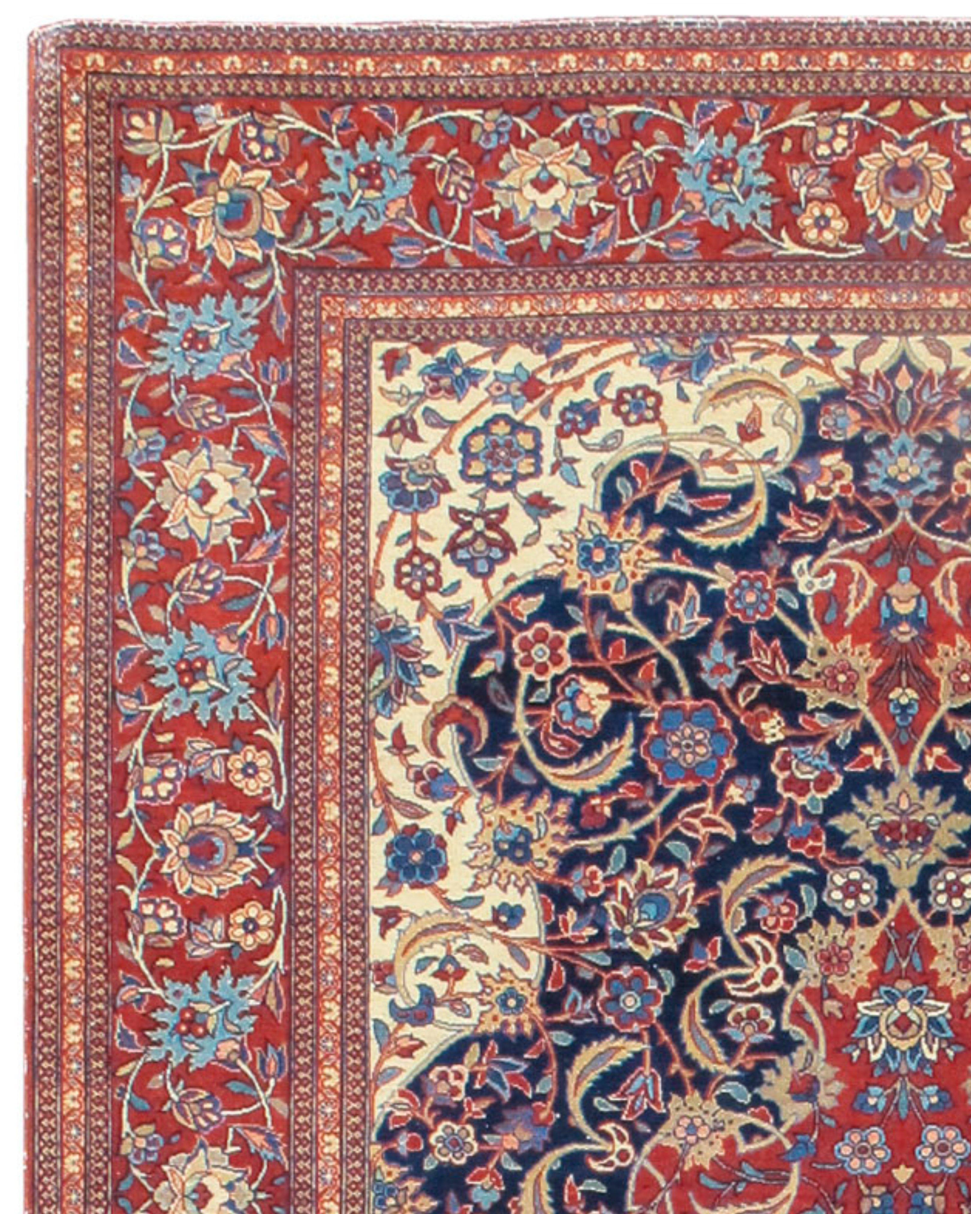 Persian Dabir Kashan Rug, Early 20th Century For Sale