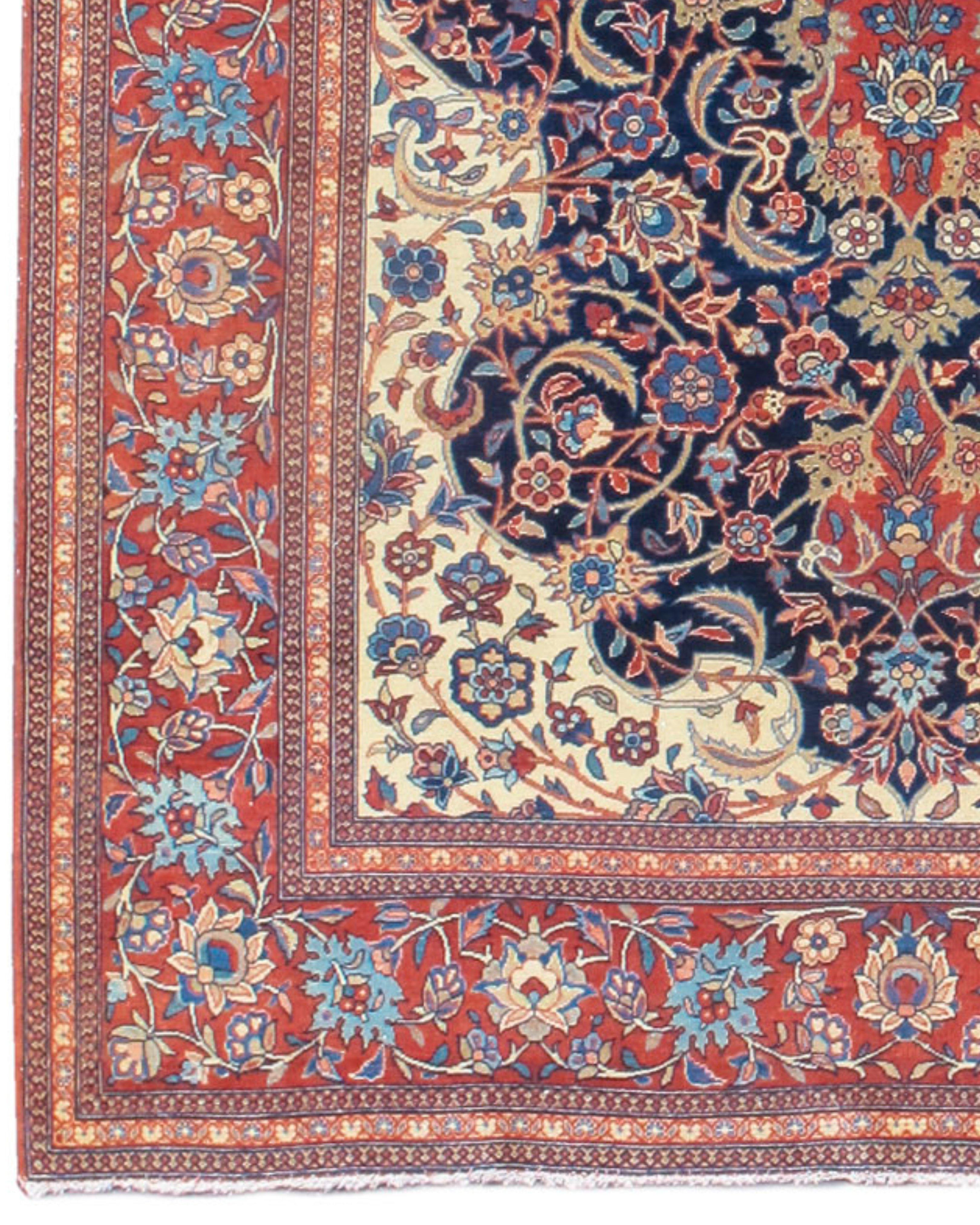 Hand-Knotted Dabir Kashan Rug, Early 20th Century For Sale