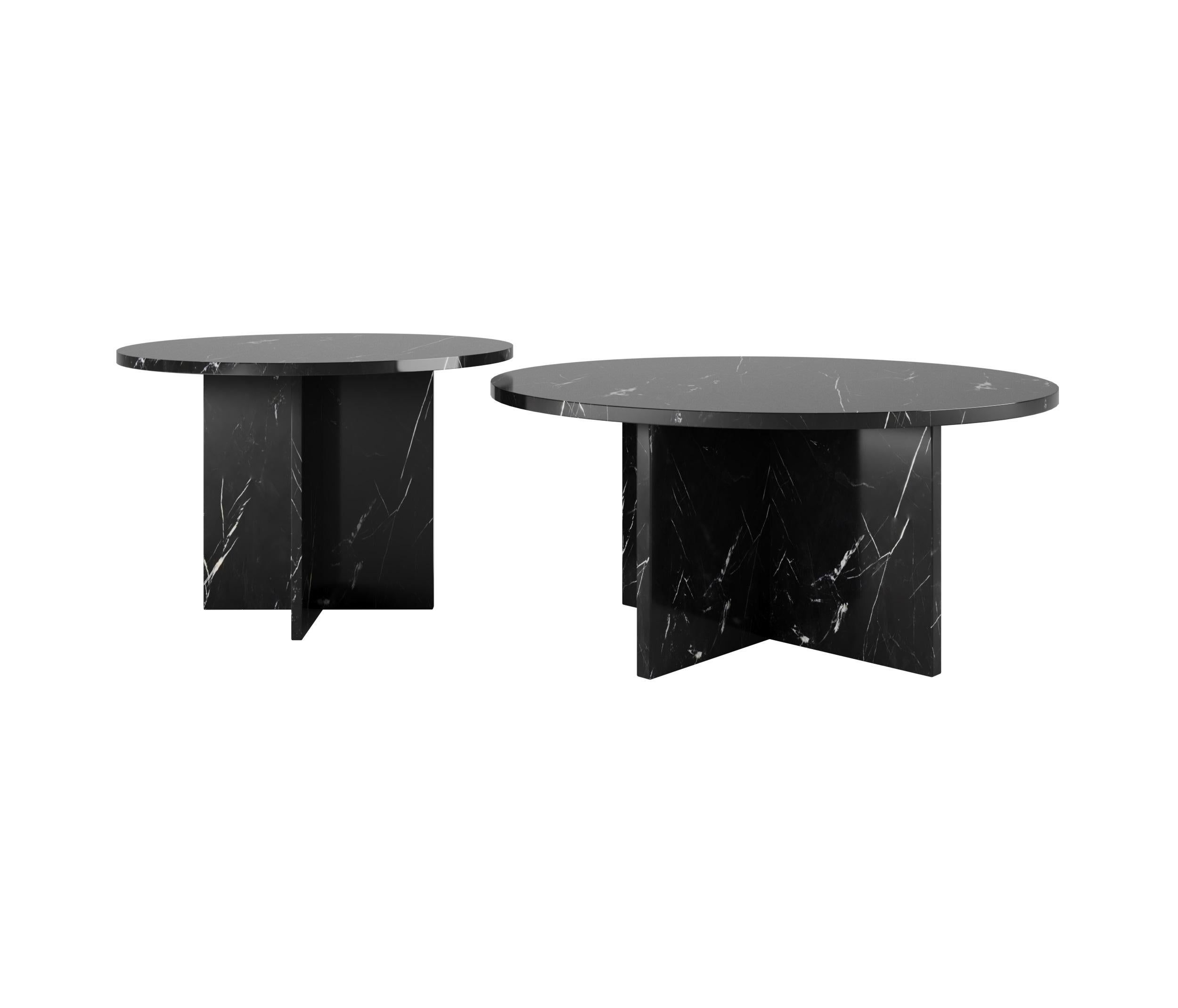 Contemporary Dabney Coffee Tables in Calacatta Viola Marble For Sale