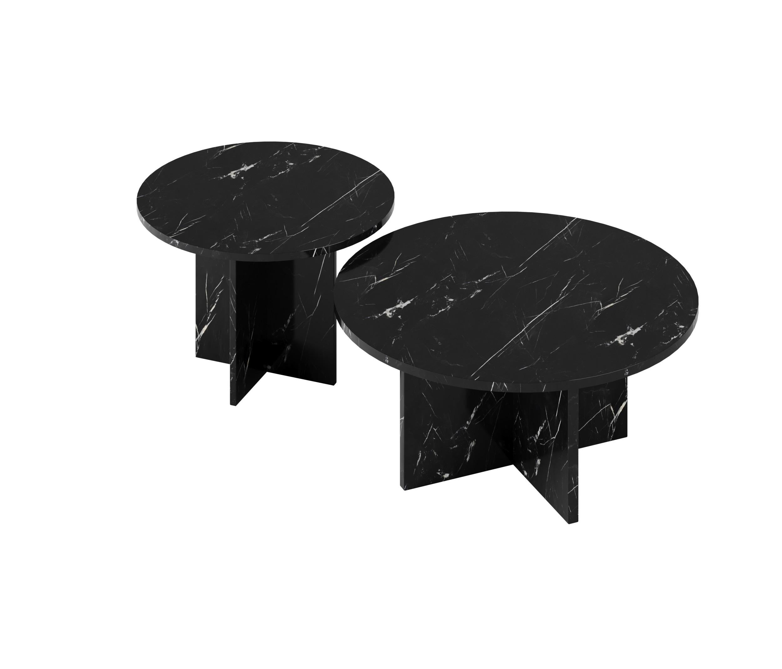 Dabney Coffee Tables in Calacatta Viola Marble For Sale 1