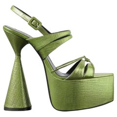D'Accori Belle metallic leather platform sandals Org price $1130 green platform