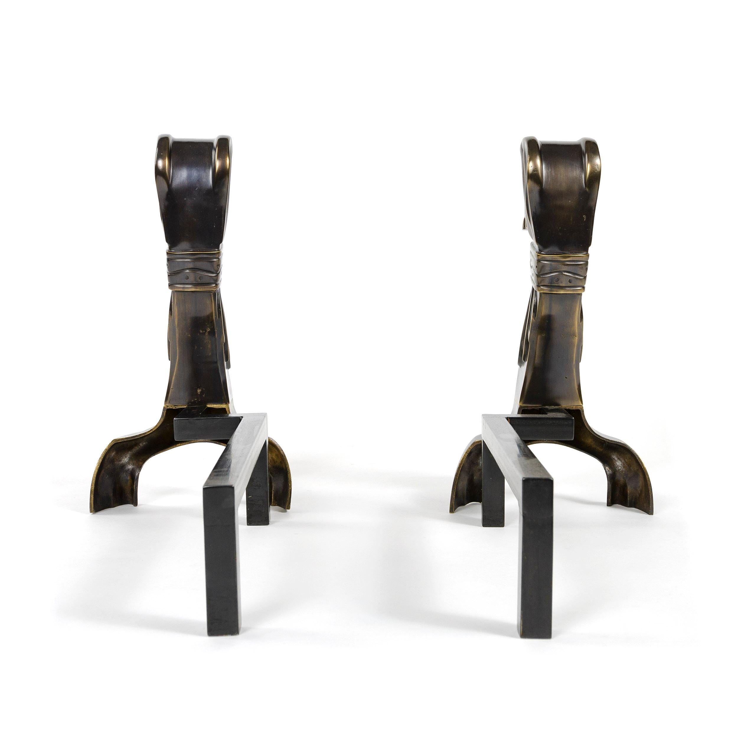 Mid-20th Century Dachshund Andirons For Sale