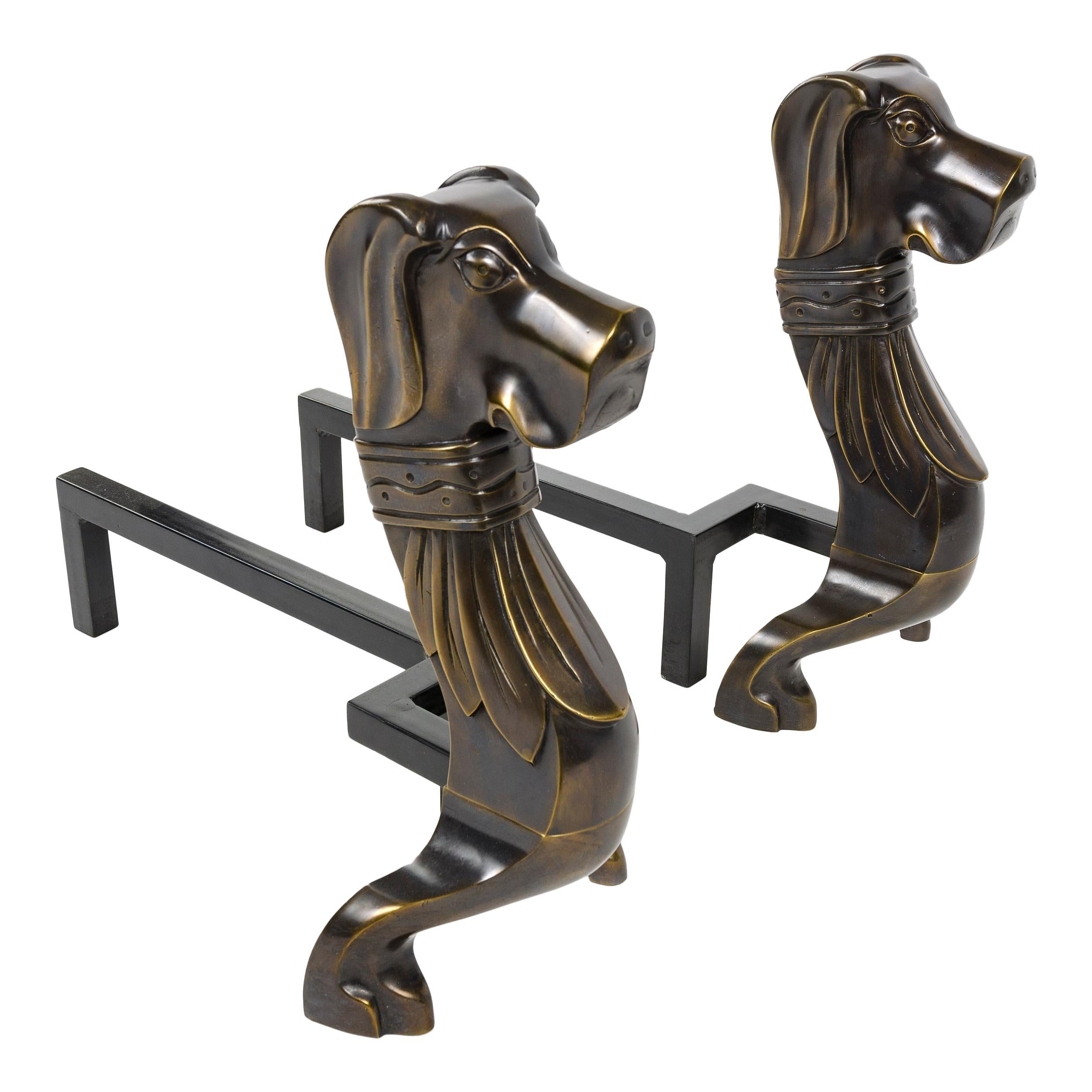 Dachshund Andirons from USA For Sale
