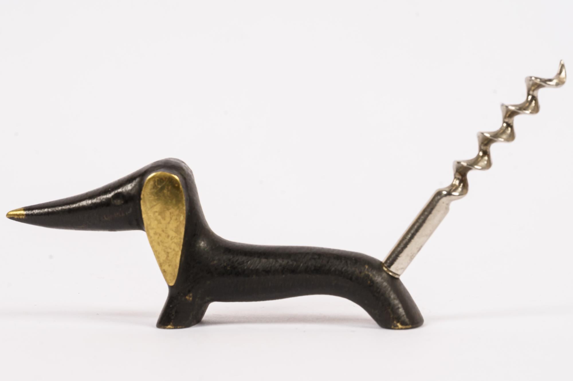 Austrian Dachshund Bottle Opener by Walter Bosse Vienna, Around 1950s