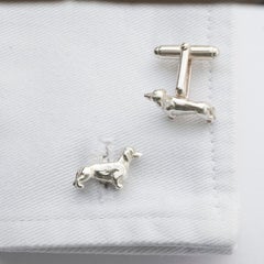 Dachshund Cufflinks in Sterling Silver