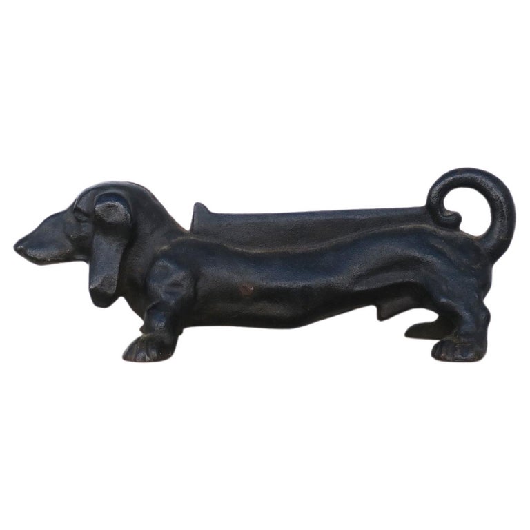 Dachshund Dog Blackened Iron Door Stop and Boot Scraper at 1stDibs