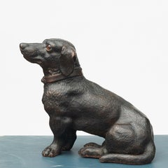 Life-size Dachshund Dog Sculpture in Terracotta from Austria, circa 1900