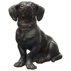 Life-size Dachshund Dog Sculpture in Terracotta from Austria, circa 1900