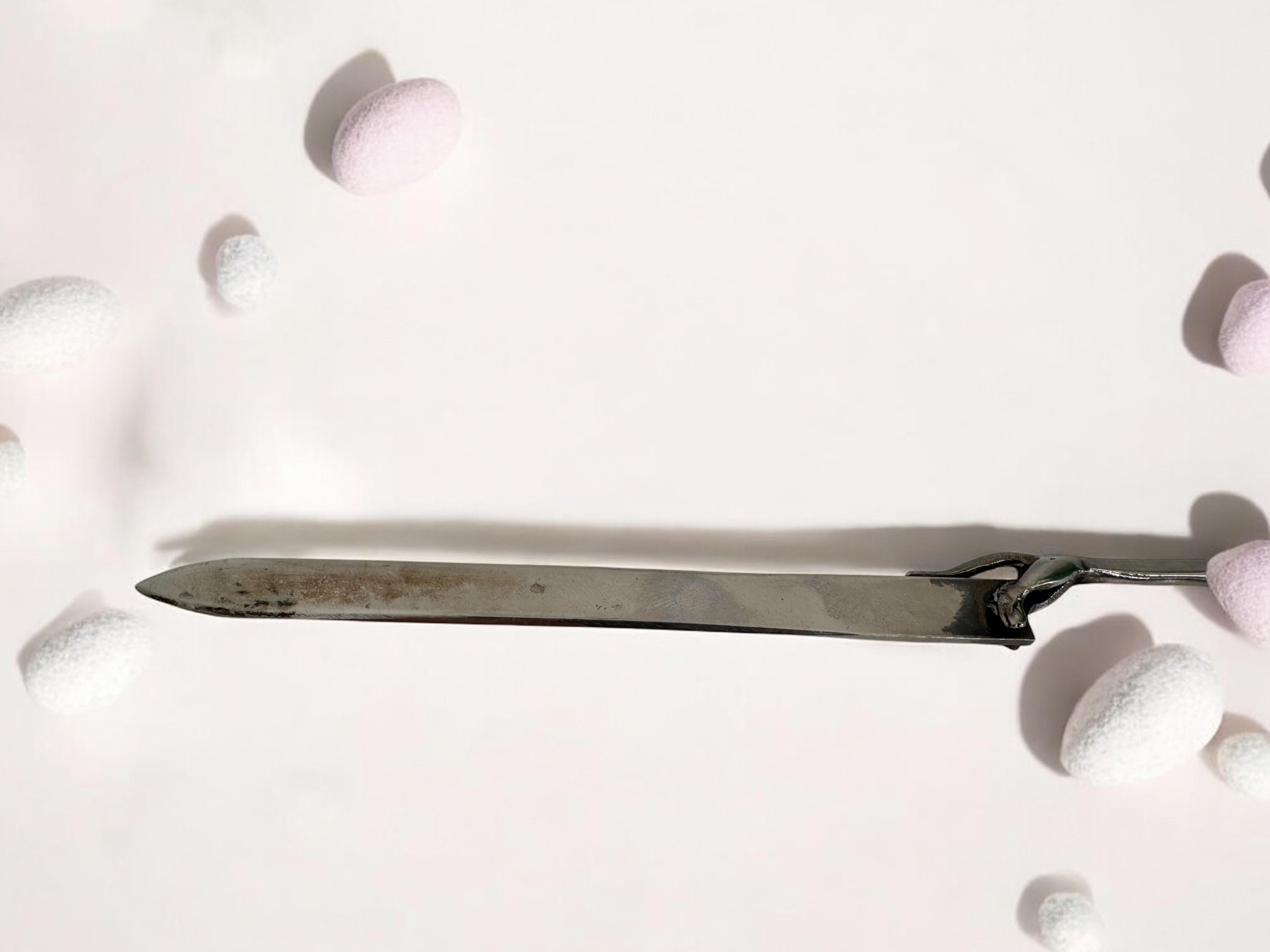 Dachshund Dog Vienna Silver Plate Letter Opener, Antique Austria 1910s 6