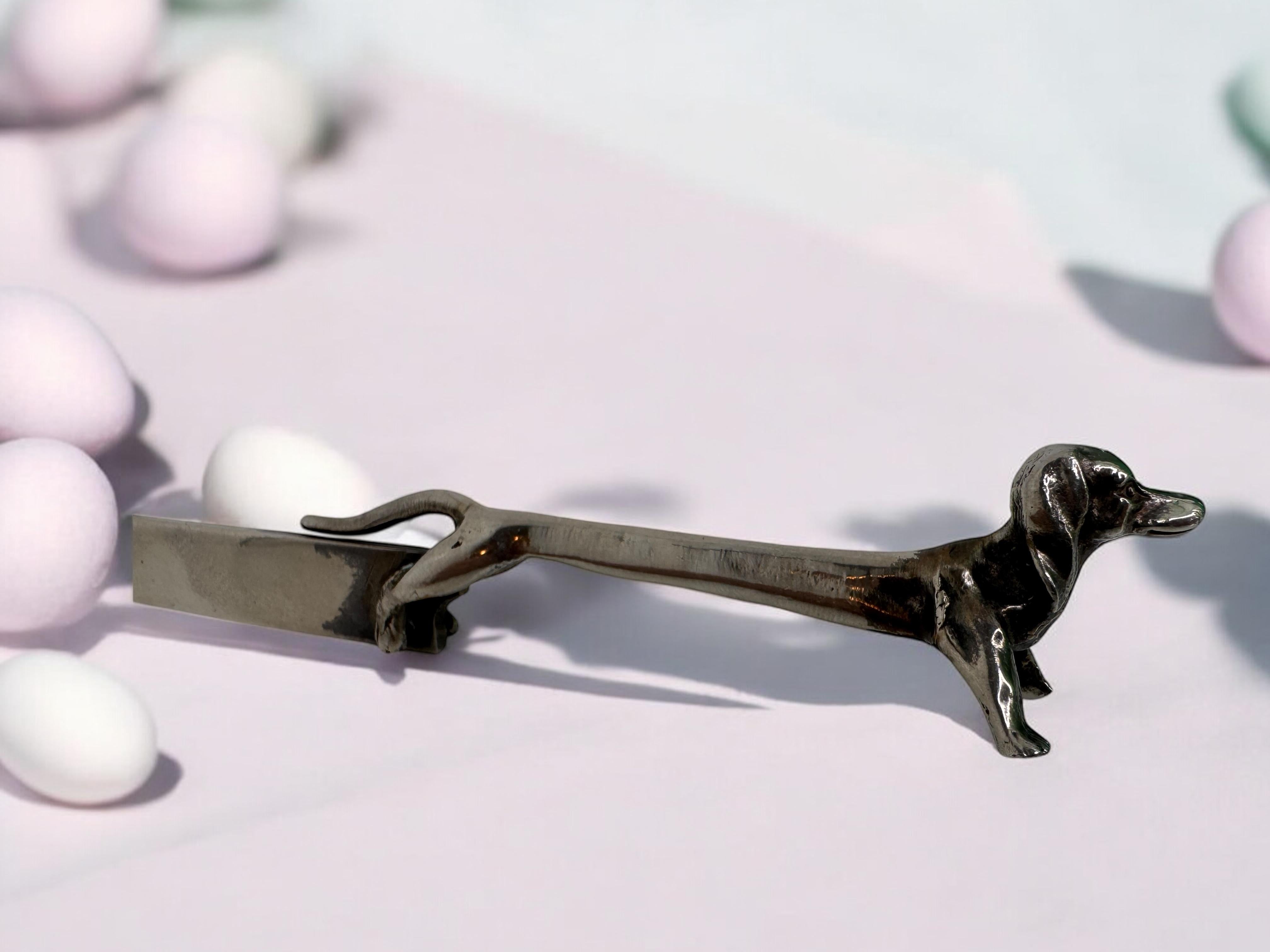 Dachshund Dog Vienna Silver Plate Letter Opener, Antique Austria 1910s 8