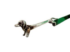 Dachshund Dog Vienna Silver Plate Letter Opener, Antique Austria 1910s