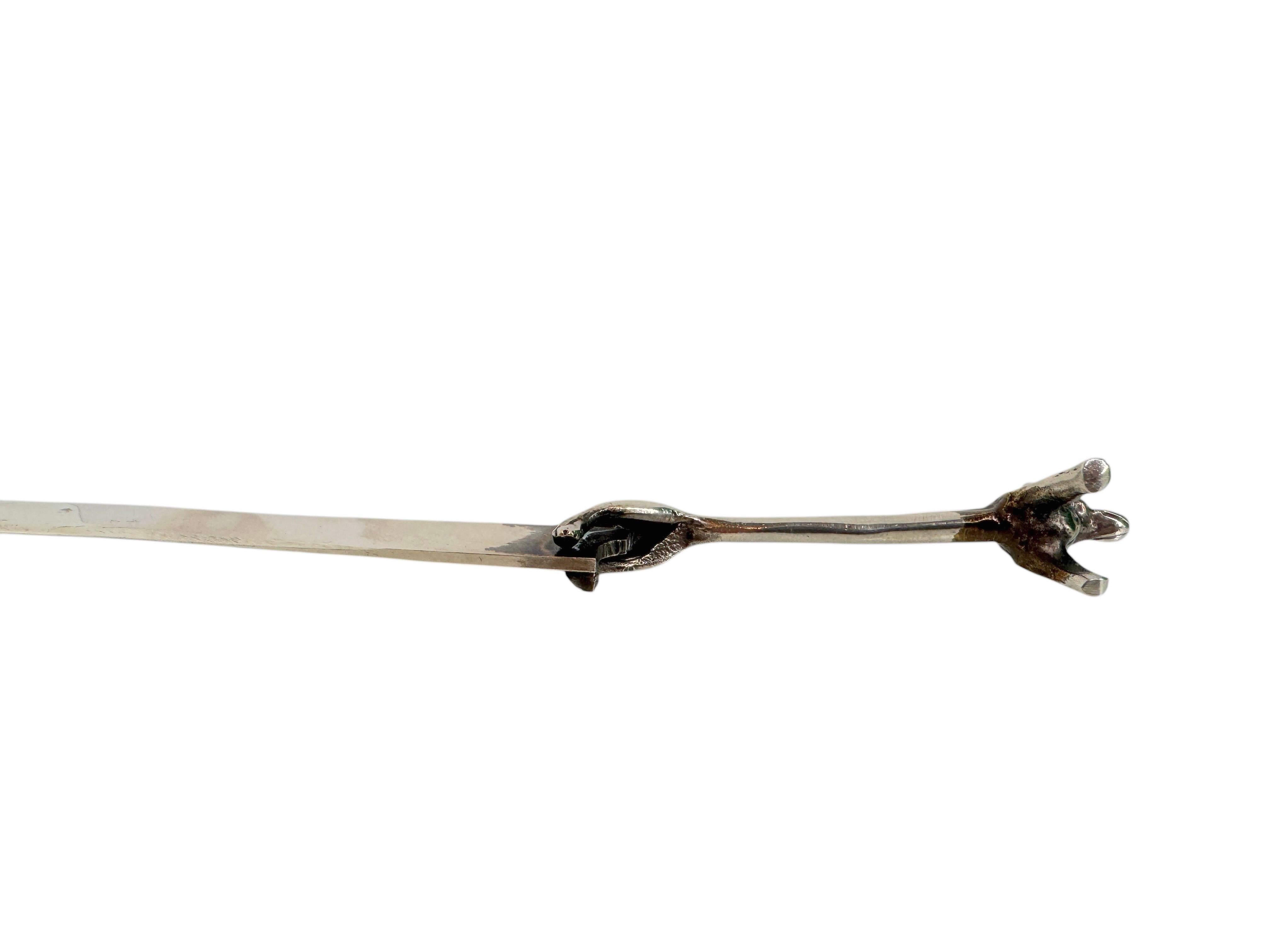 Austrian Dachshund Dog Vienna Silver Plate Letter Opener, Antique Austria 1910s