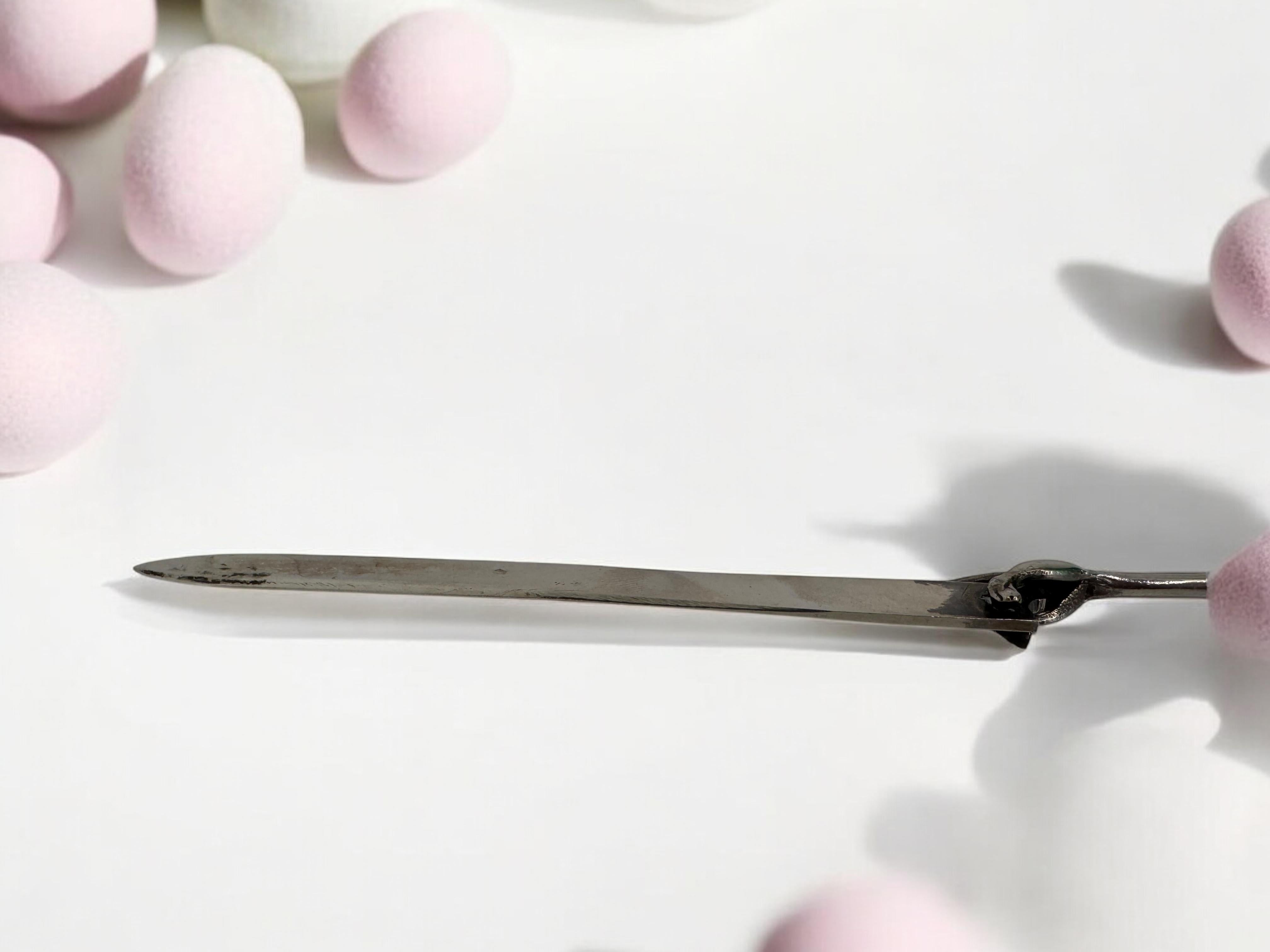 Dachshund Dog Vienna Silver Plate Letter Opener, Antique Austria 1910s 3