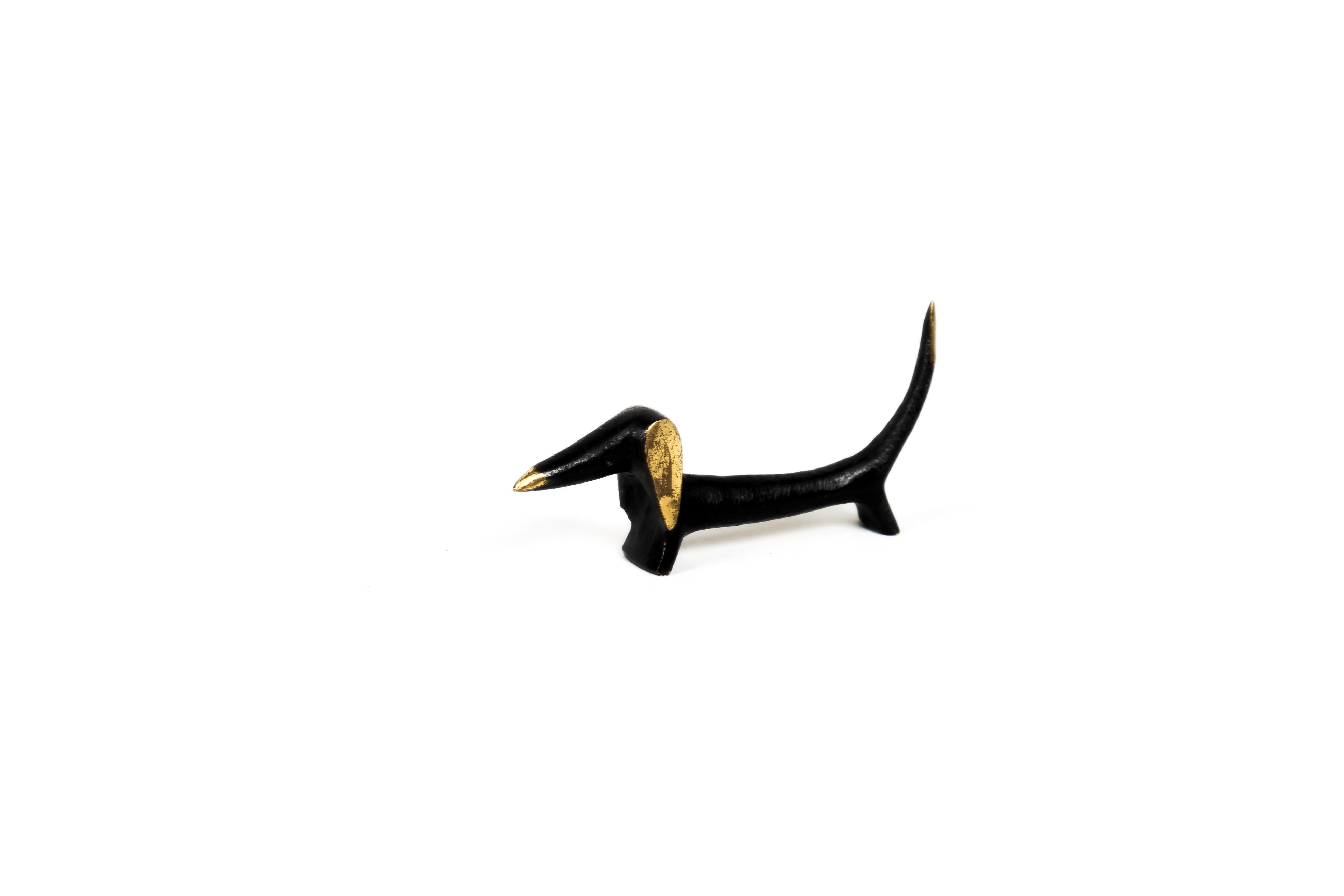 Blackened Dachshund Figurine by Walter Bosse Around 1950s