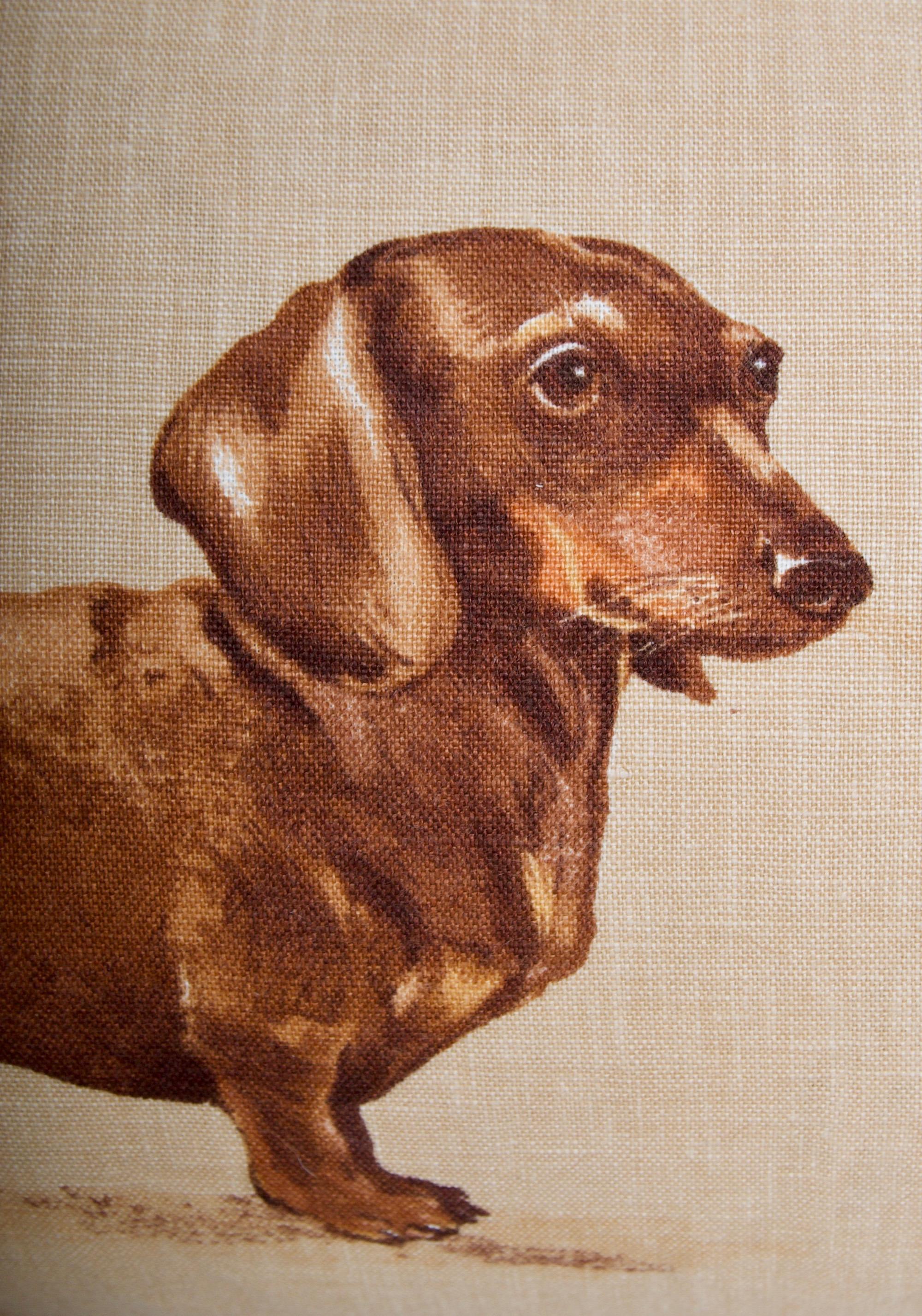 Contemporary Dachshund Pillow-Down Filled
