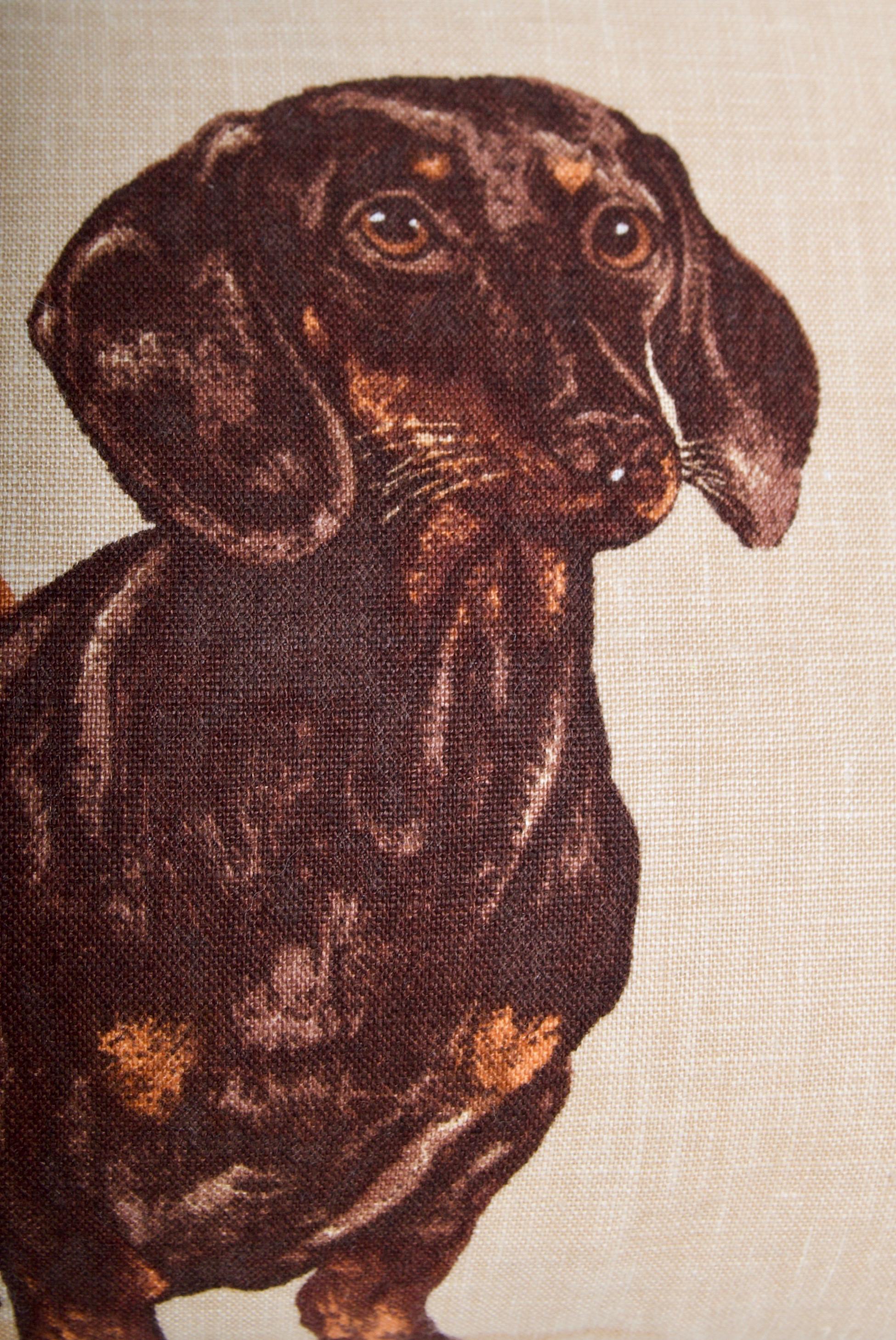 Contemporary Dachshund Pillow-Down Filled