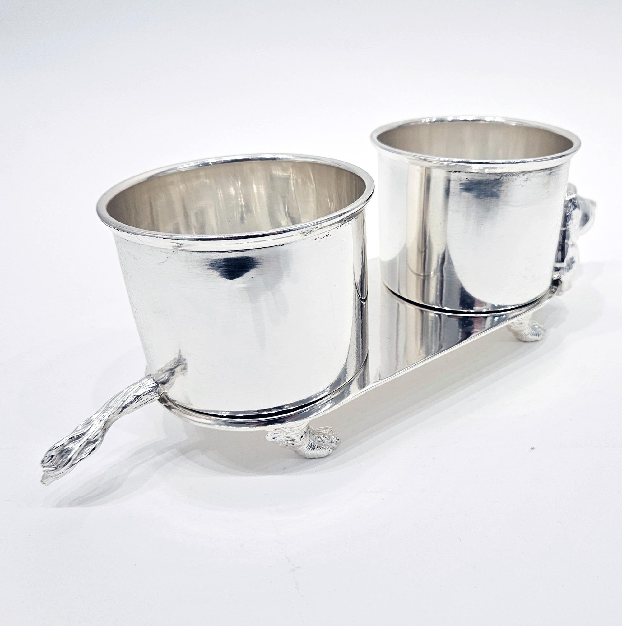 Dachshund / Teckel Dog-Shaped Silver Plated Wine Bottle Stand/Holder, c. 1950 For Sale 3