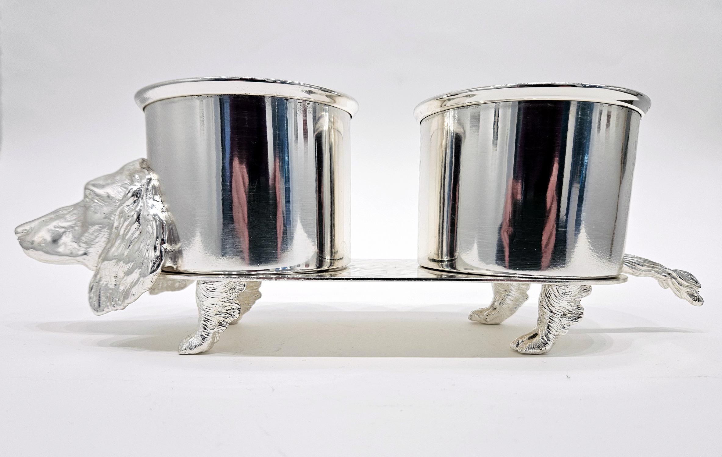 Dachshund / Teckel Dog-Shaped Silver Plated Wine Bottle Stand/Holder, c. 1950 For Sale 8