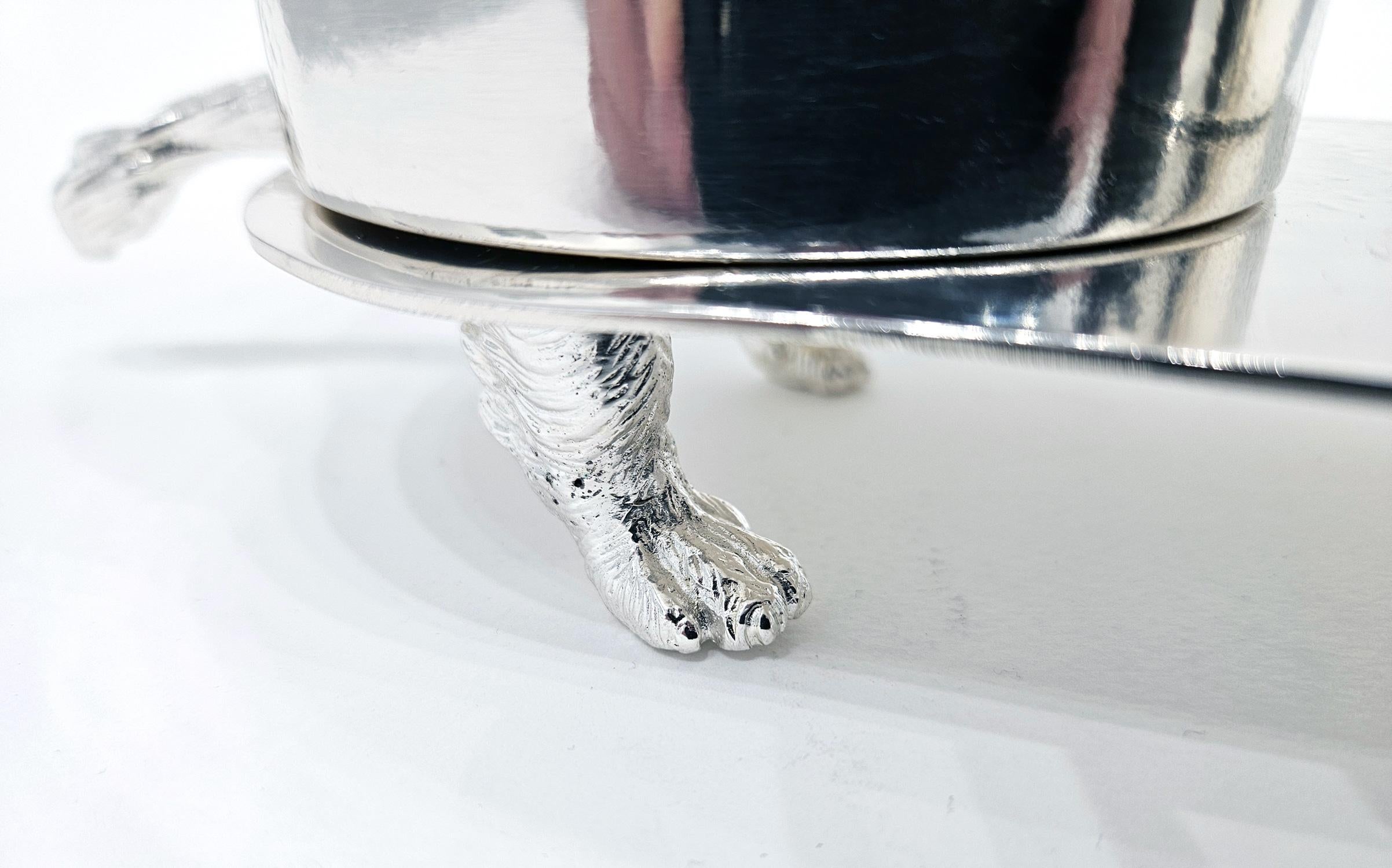 Dachshund / Teckel Dog-Shaped Silver Plated Wine Bottle Stand/Holder, c. 1950 For Sale 2