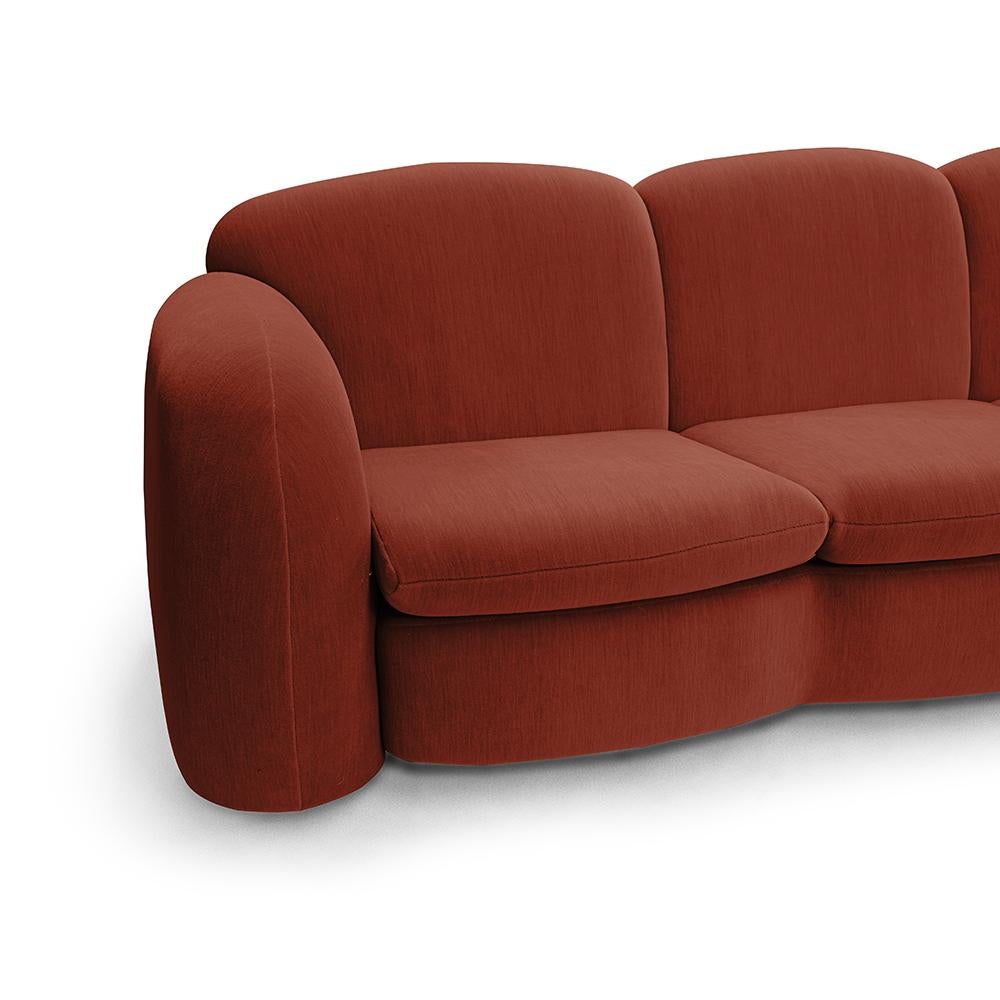 Portoghese Daciano da Costa - Divano Collector Penta in mattone in vendita