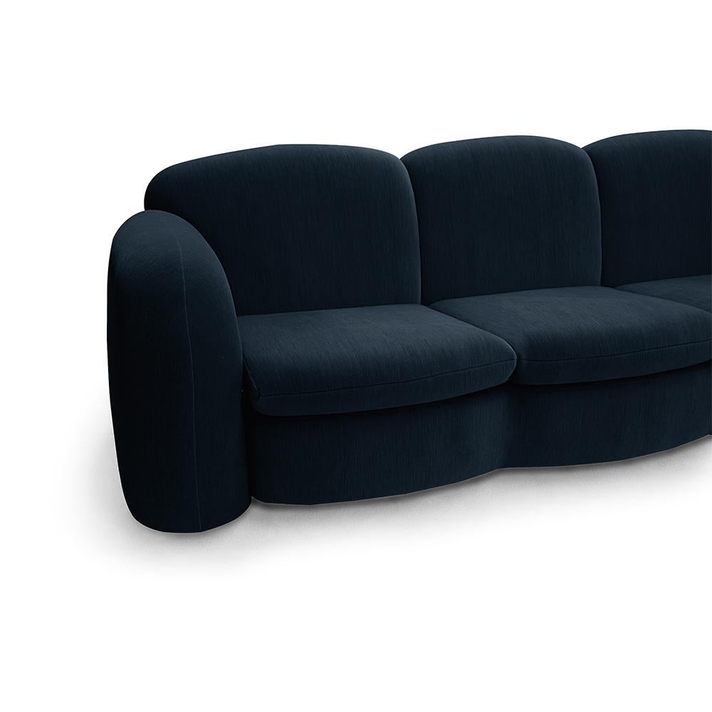 Portoghese Daciano da Costa - Divano Penta Collector in blu notte in vendita