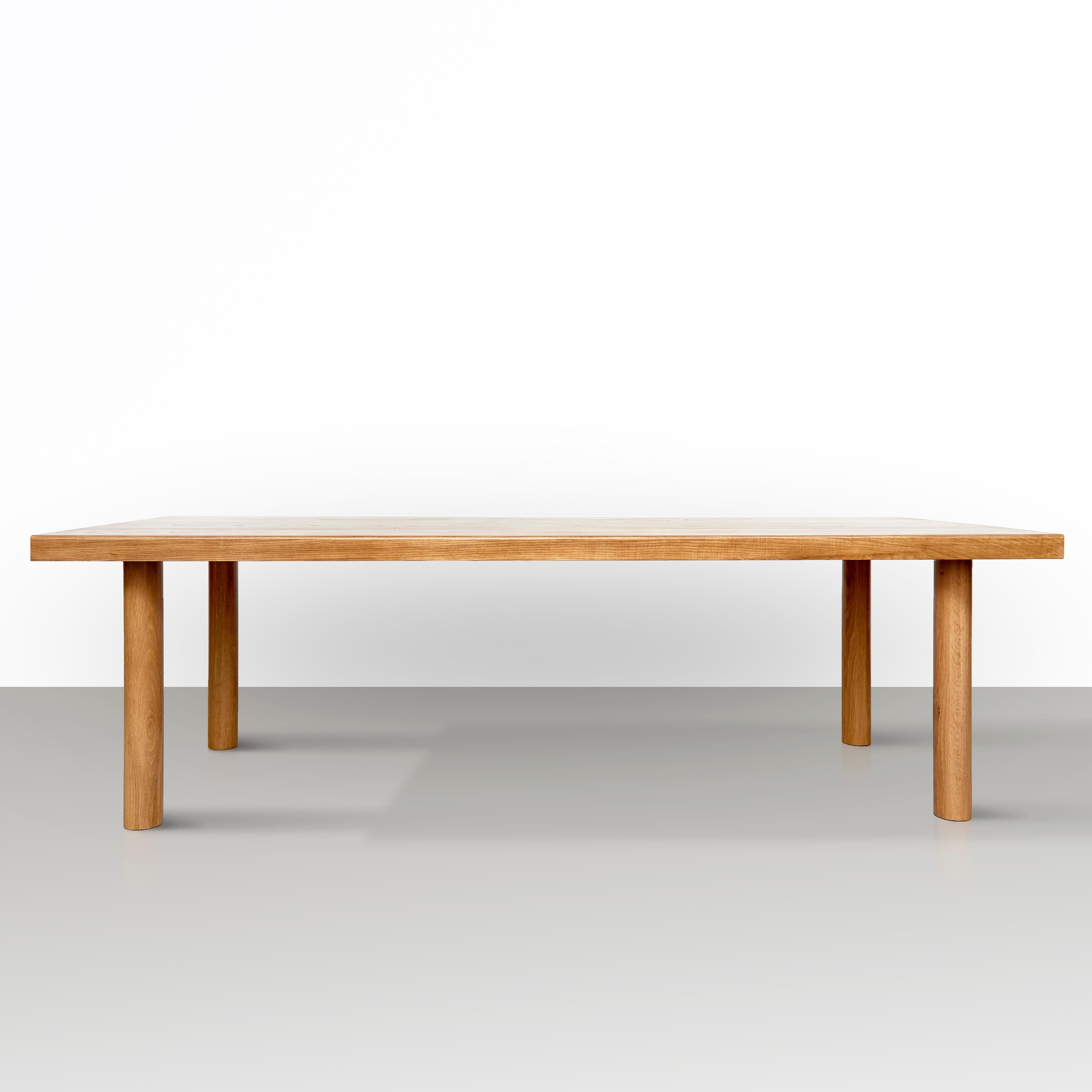 Large dining table by Dada est. manufactured in Barcelona, 2017.

Solid Ash tree eight people Table

Measures: 112.5 cm D x 220 cm W x 75 cm H 

Production delay: 6-8 weeks
There is the possibility of making it in different measures and