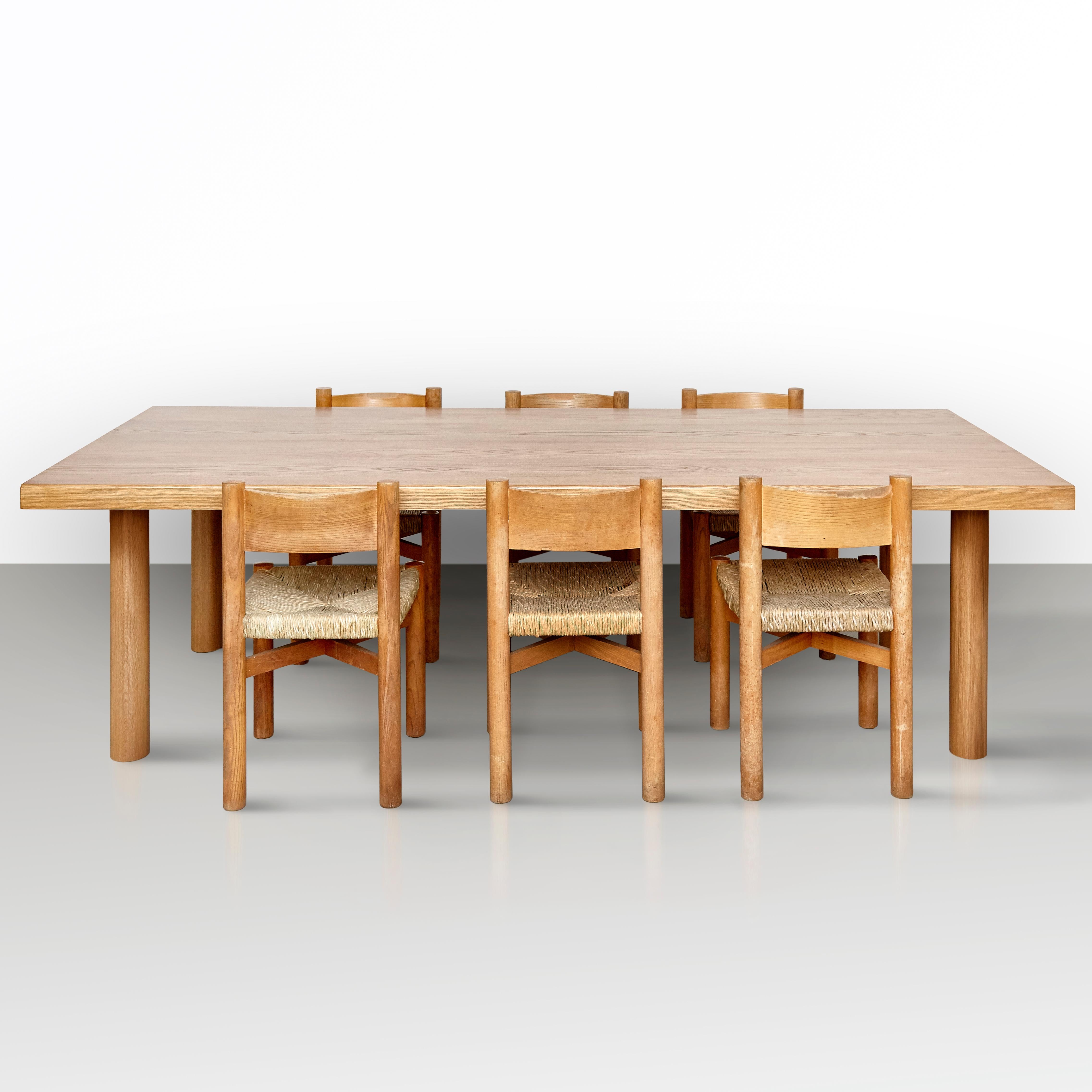 Mid-Century Modern Dada Est. Contemporary Solid Ash Large Dining Table