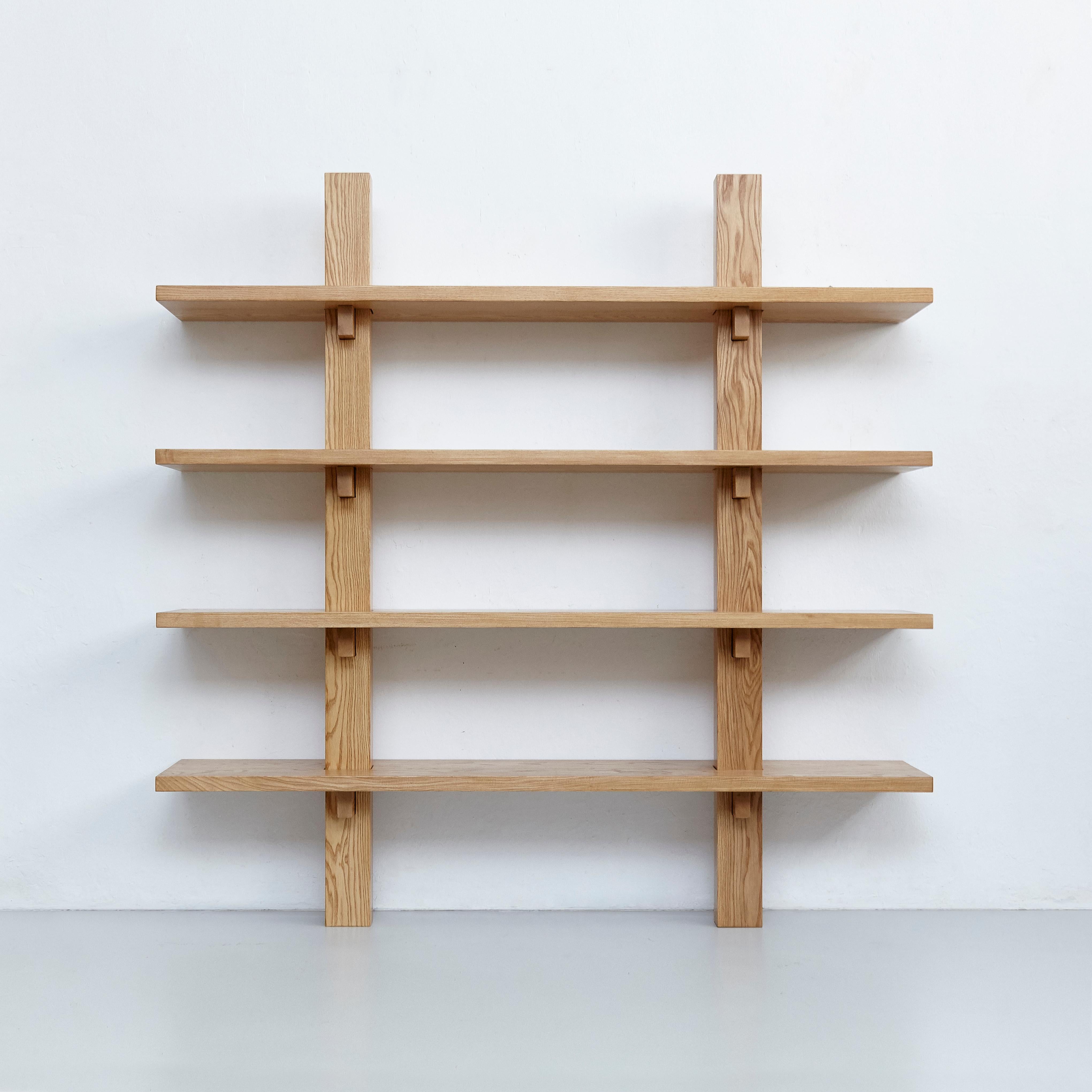 Dada Est. Mid Century Modern Ashwood Wall-Mounted Shelve  In Good Condition For Sale In Barcelona, Barcelona
