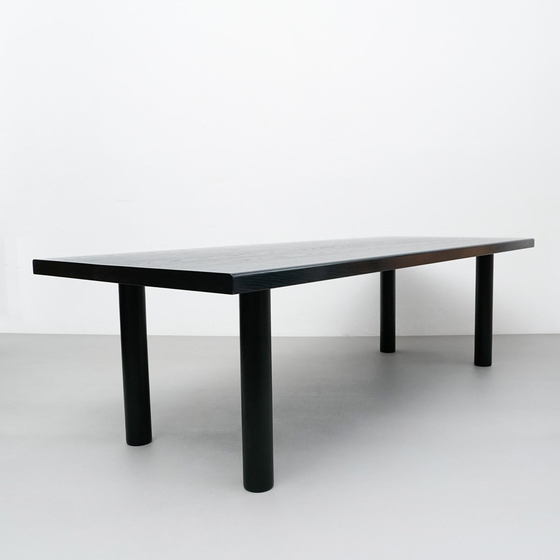 Large dining table by Dada est. manufactured in Barcelona, 2020.

Solid ash lacquered black.

Measures: 106 cm D x 260 cm W x 76 cm H 

Production delay: 8-10 weeks
There is the possibility of making it in different measures and