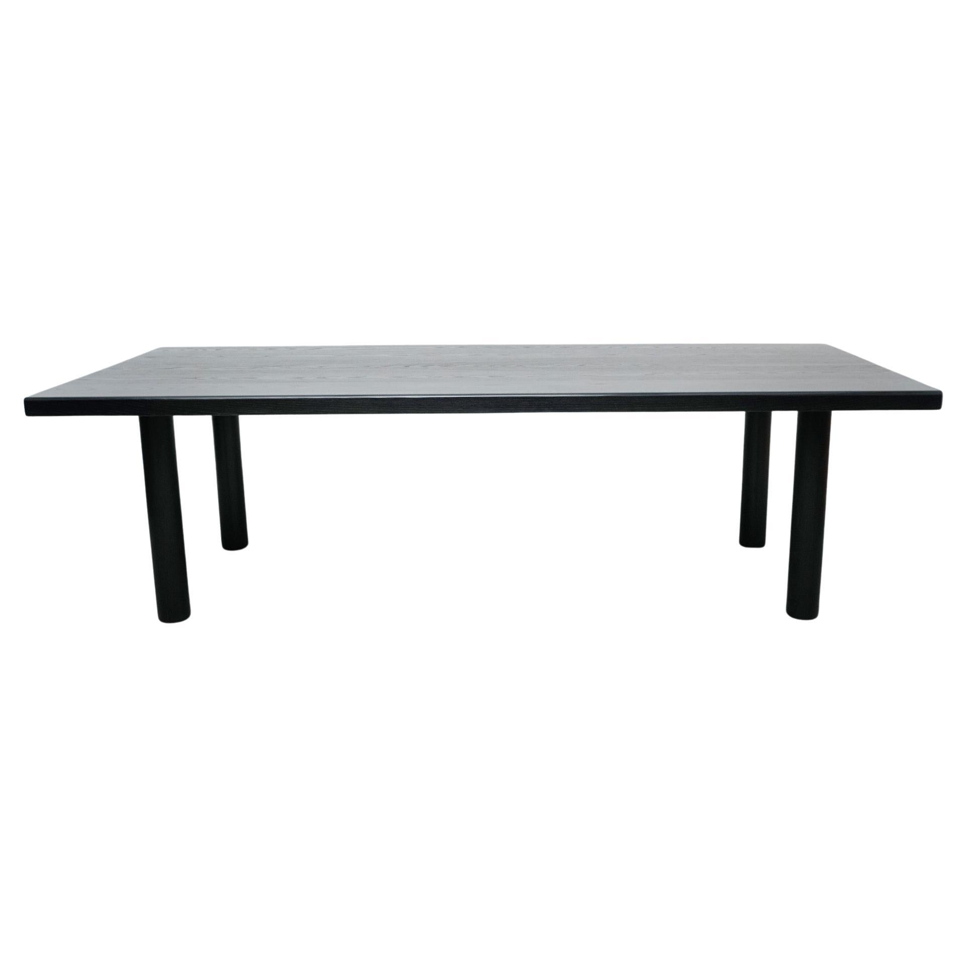 Large dining table by Dada est. manufactured in Barcelona.

Solid ash lacquered black.

Measures: 106 cm D x 260 cm W x 76 cm H 

There is the possibility of making it in different measures and woods.

Dada Est. Makes a handmade furniture