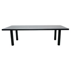 DADA Est. Mesa de comedor contemporánea de madera maciza de fresno lacada en negro