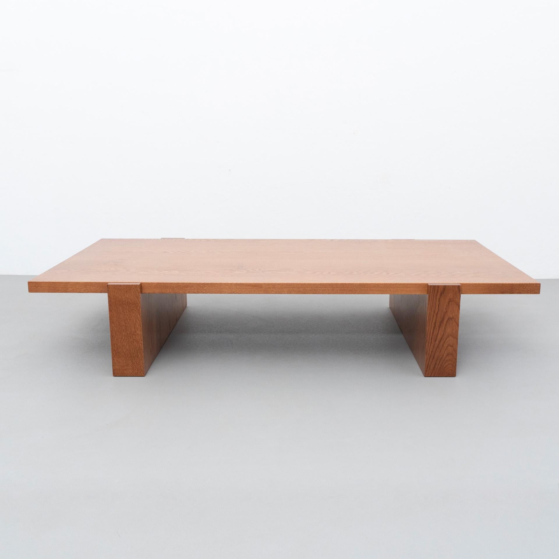 Table by Dada est. manufactured in Barcelona, 2021.
Detachable table with two legs.

 Materials: Oak 

Measures: 84.5 cm D x 160 cm W x 30 cm H 

Production delay: 8-9 weeks

There is the possibility of making it in different measures and